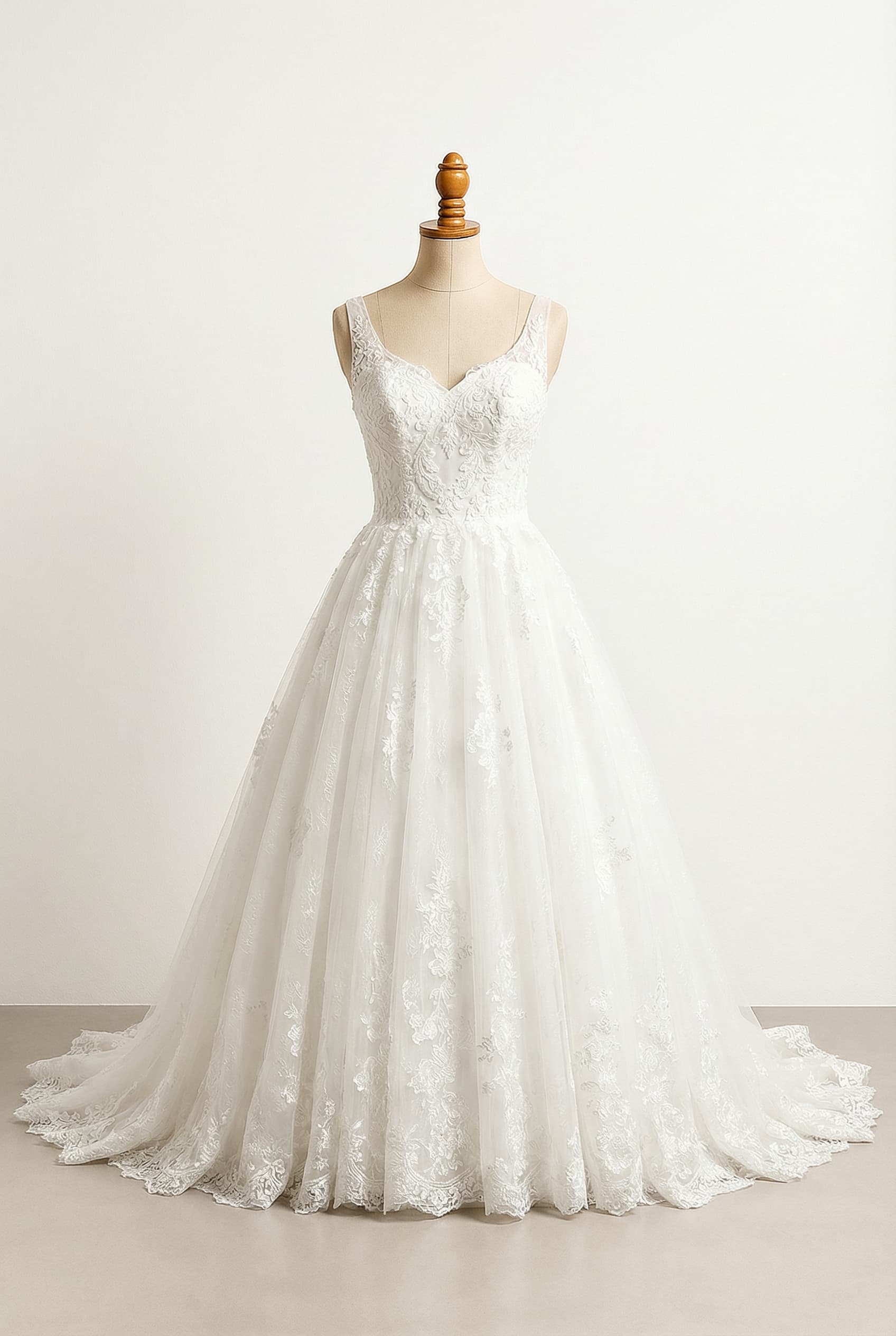 A romantic wedding dress with elegant details