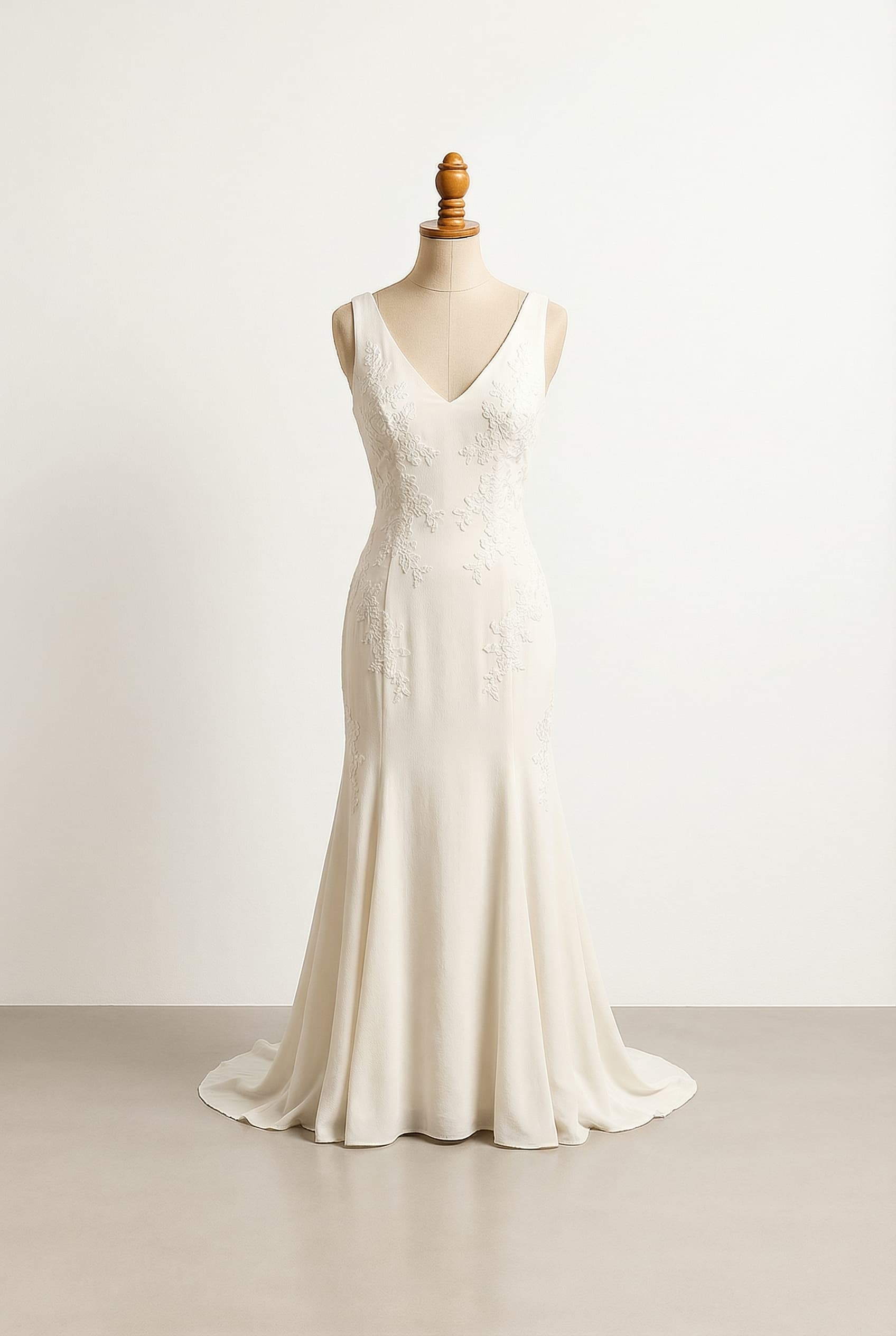 A romantic wedding dress with elegant details