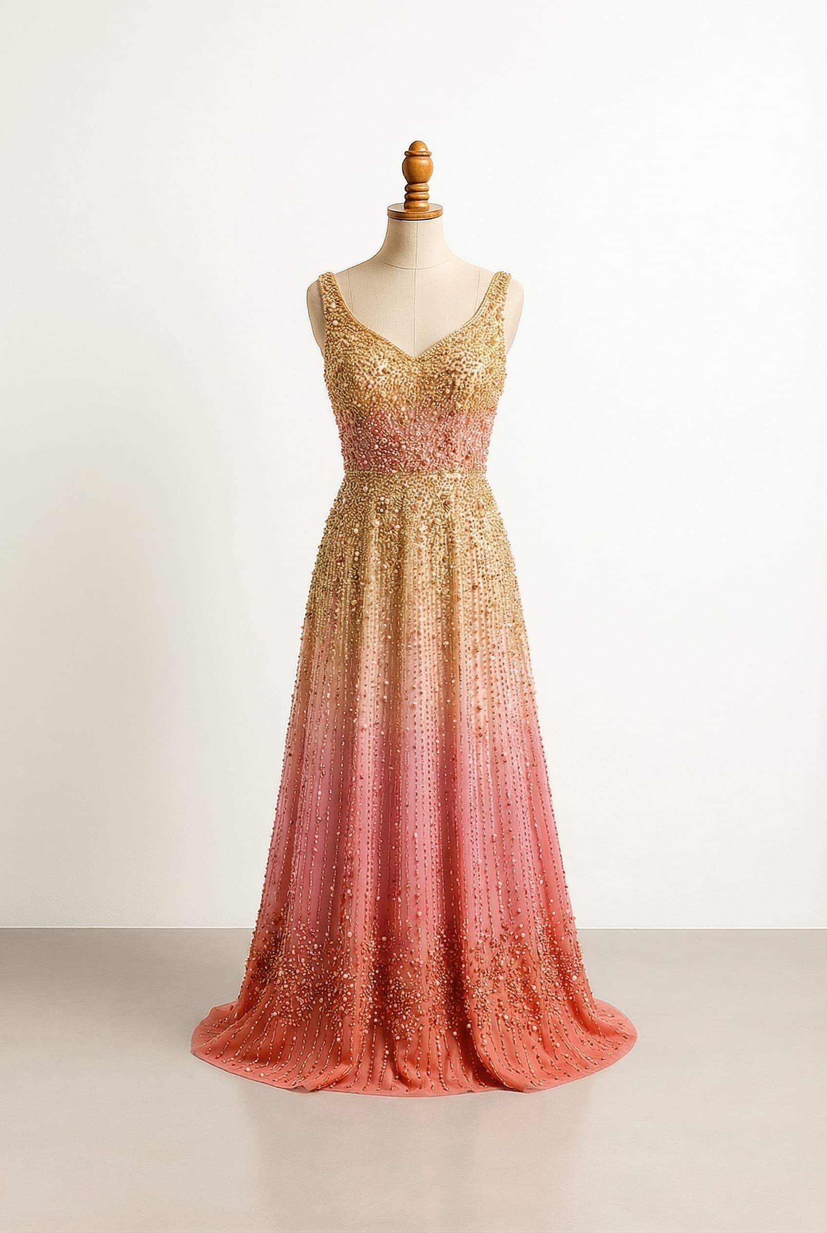 golden hour glow and watermelon dreamer dress with a touch of coral and sparkles