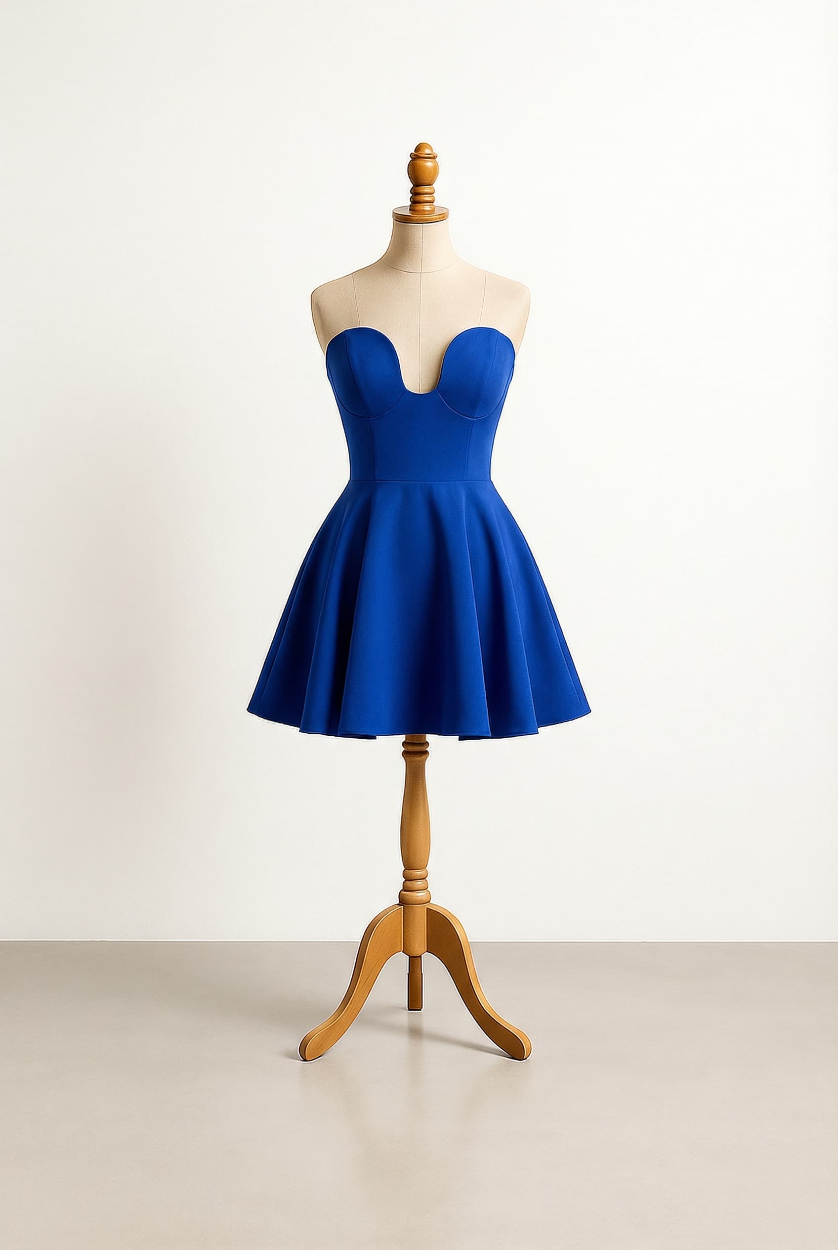 Glamorous prom dress with a horse shoe neckline.