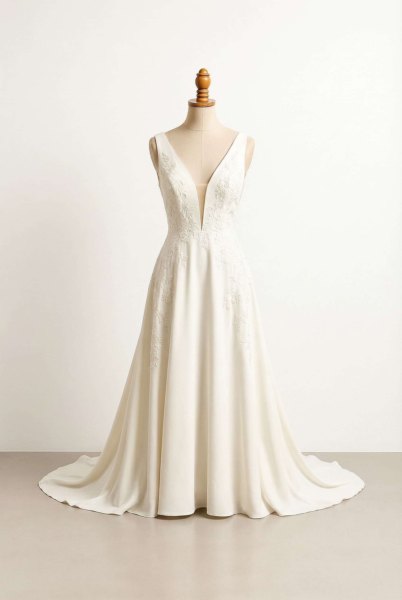 A romantic wedding dress with elegant details