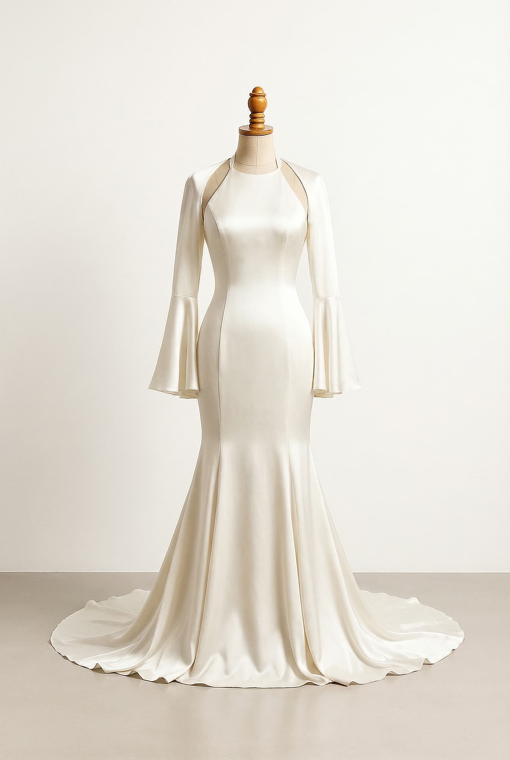 A romantic wedding dress with elegant details