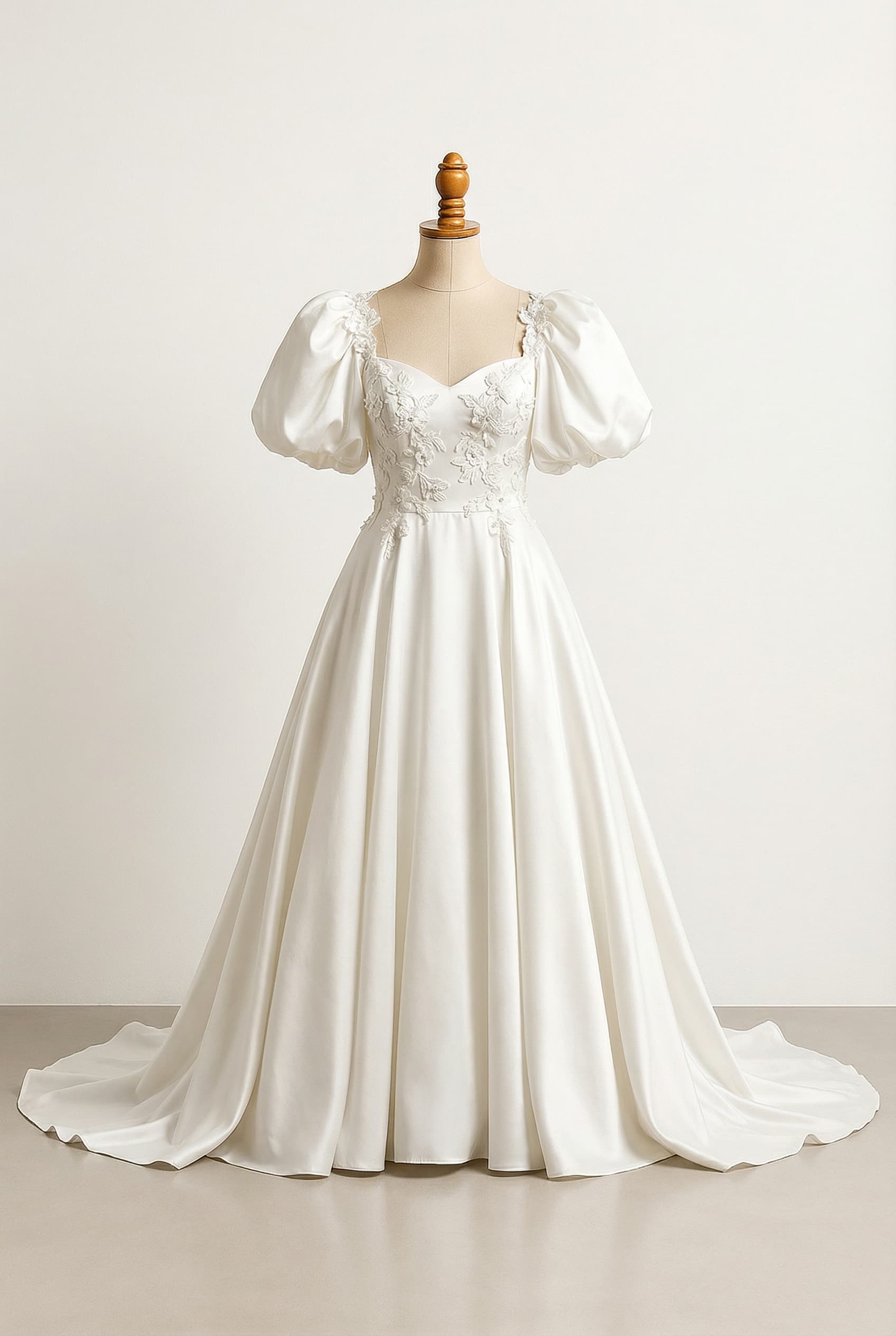 A romantic wedding dress with elegant details
