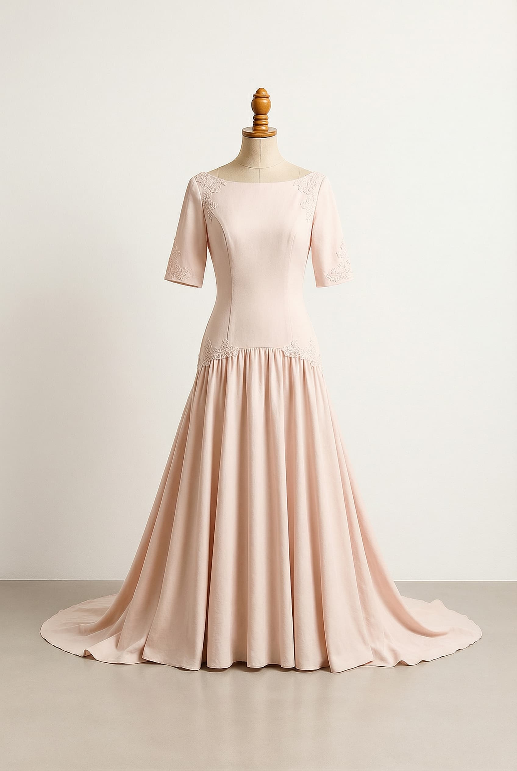 A romantic wedding dress with elegant details