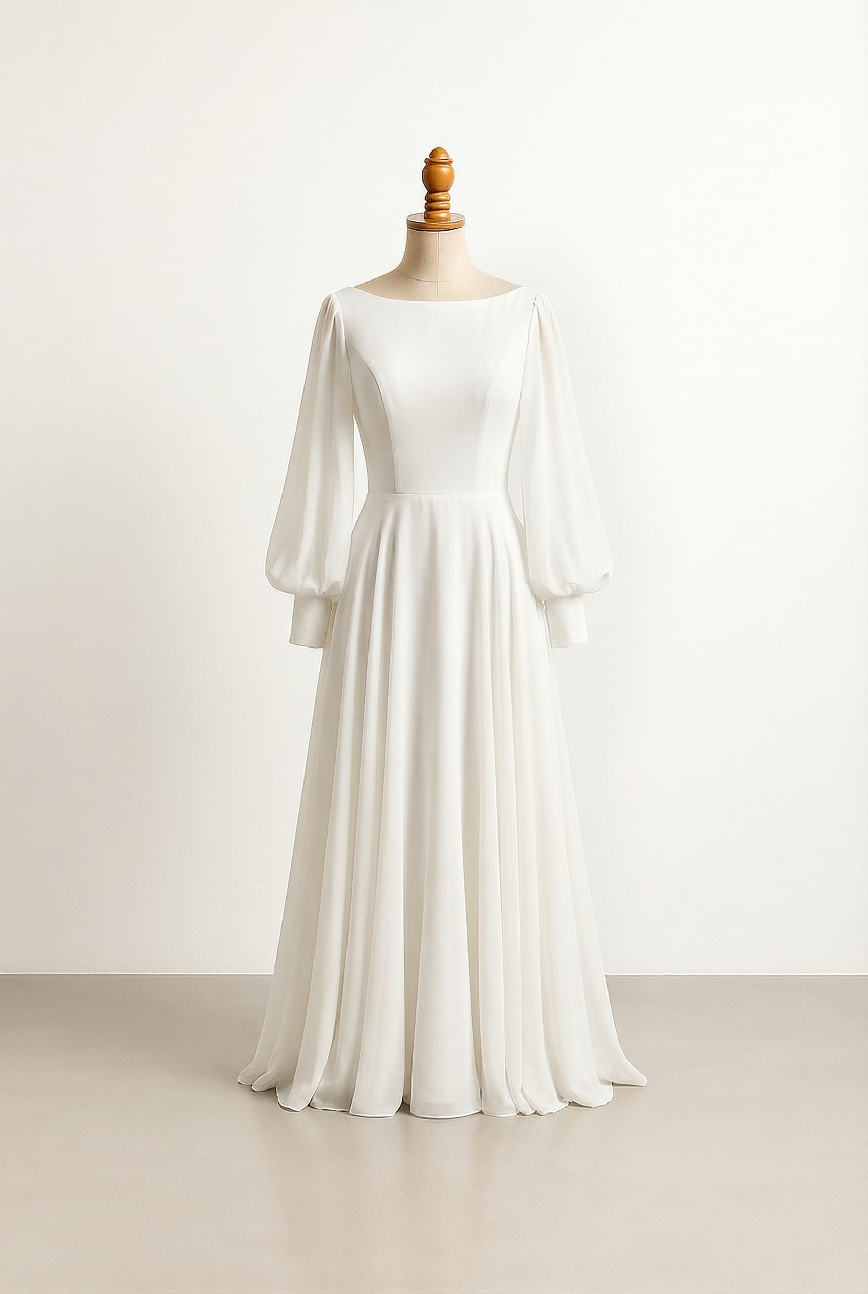 A romantic wedding dress with elegant details