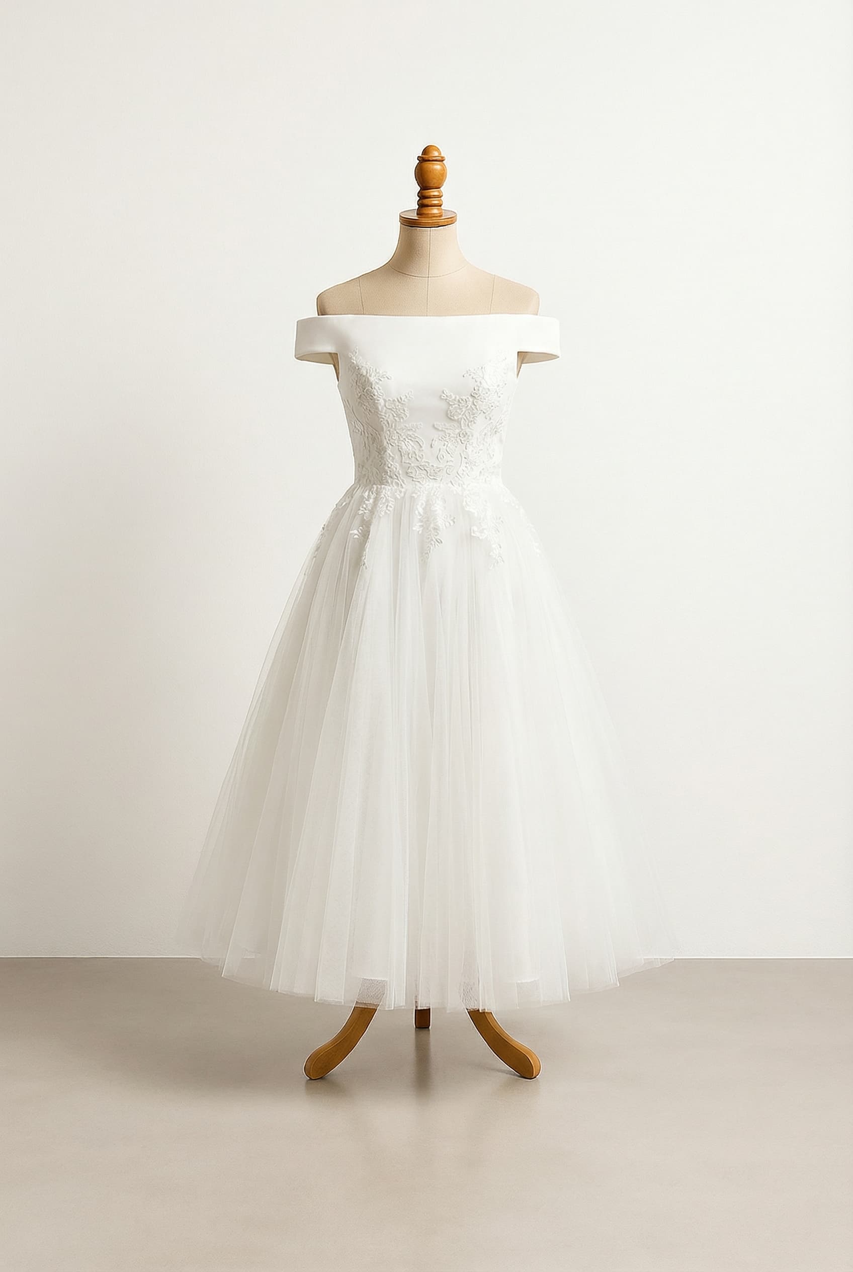 A romantic wedding dress with elegant details