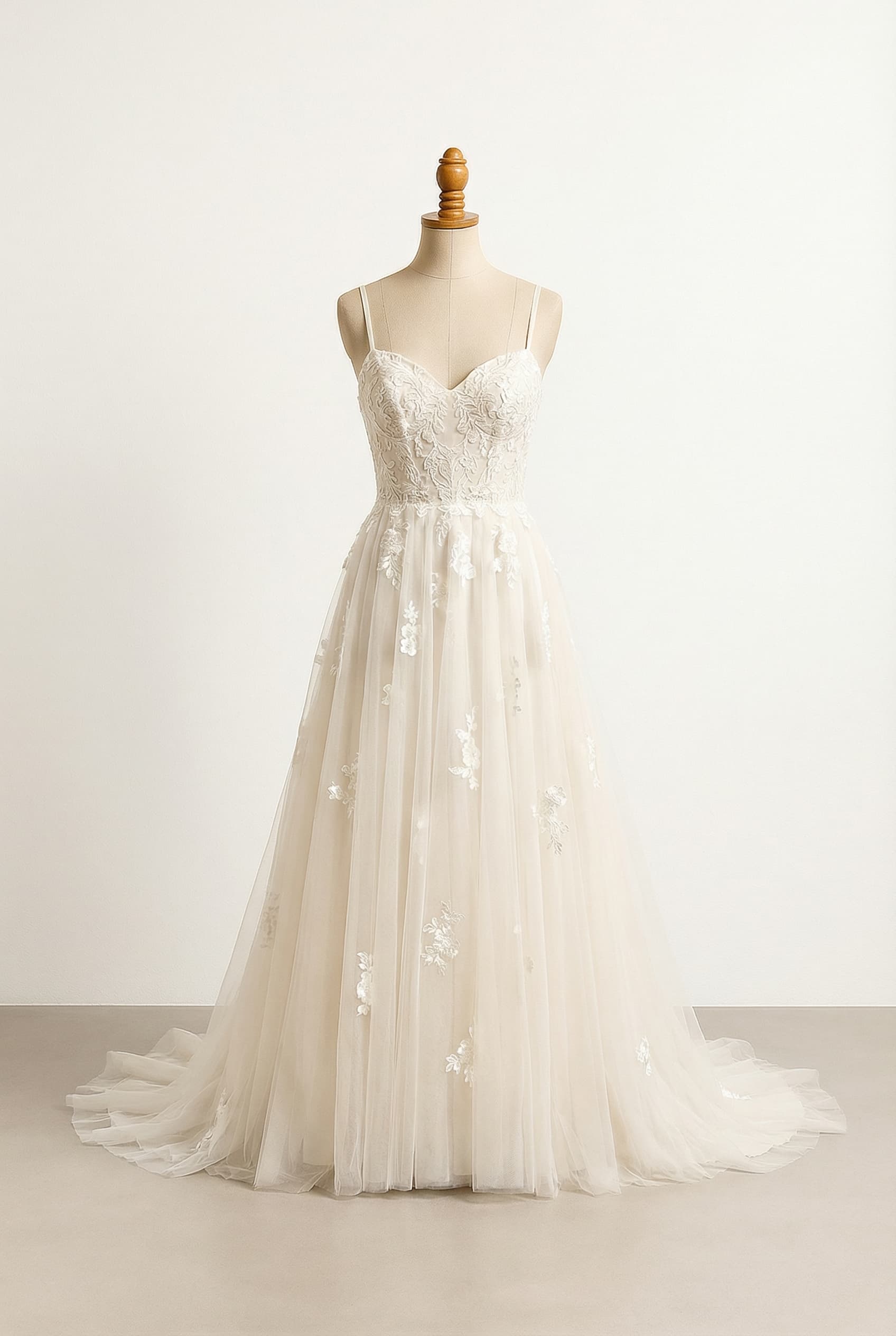 elegant wedding dress, flowing