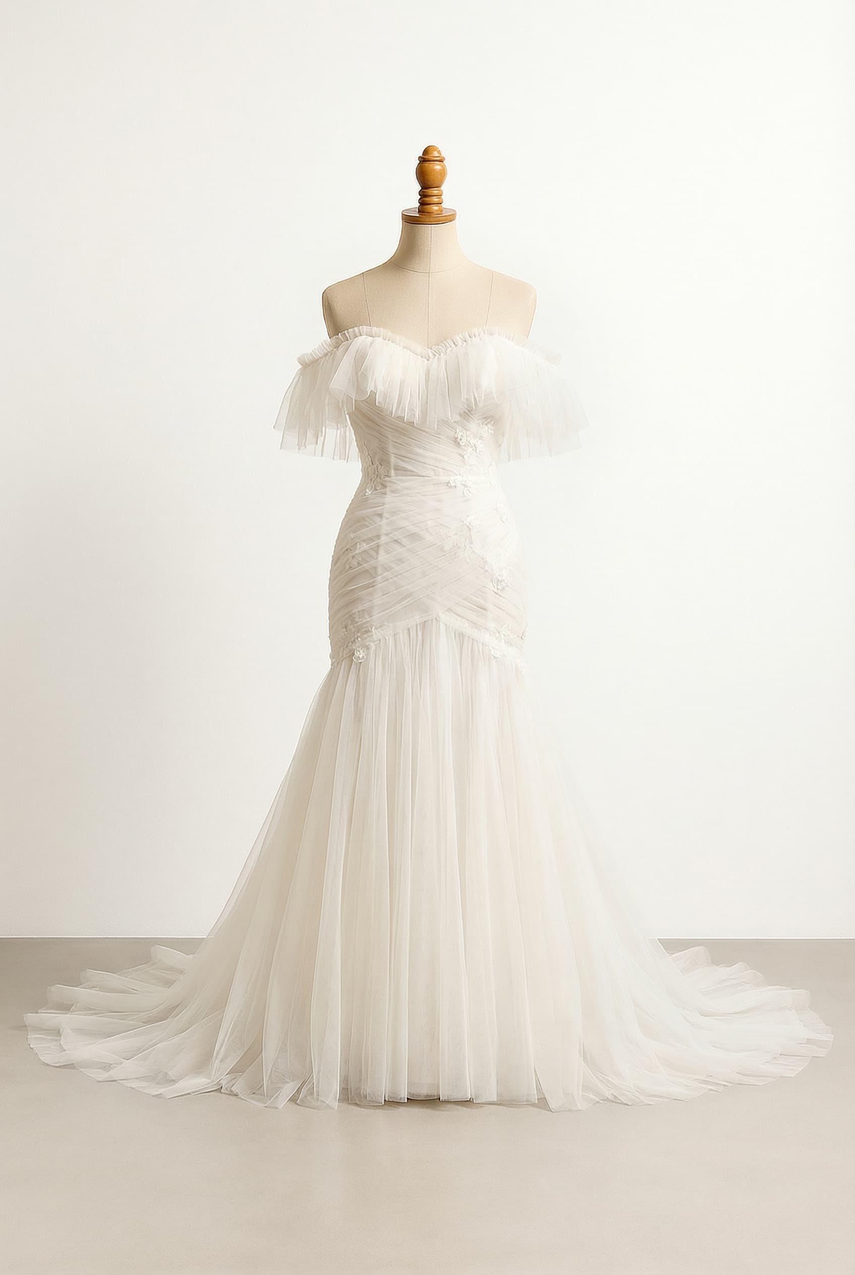 A romantic wedding dress with elegant details