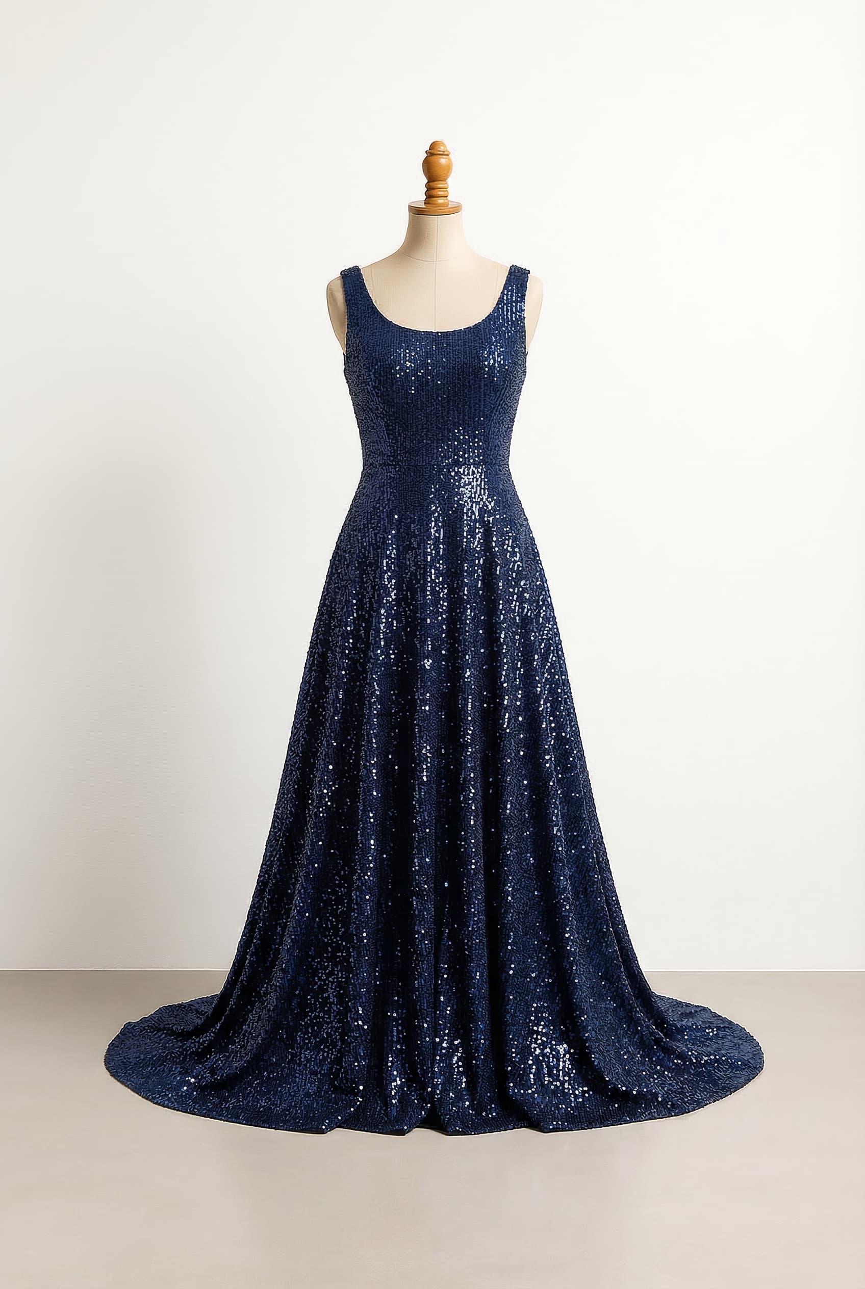 balanced prom dress with a scoop neckline