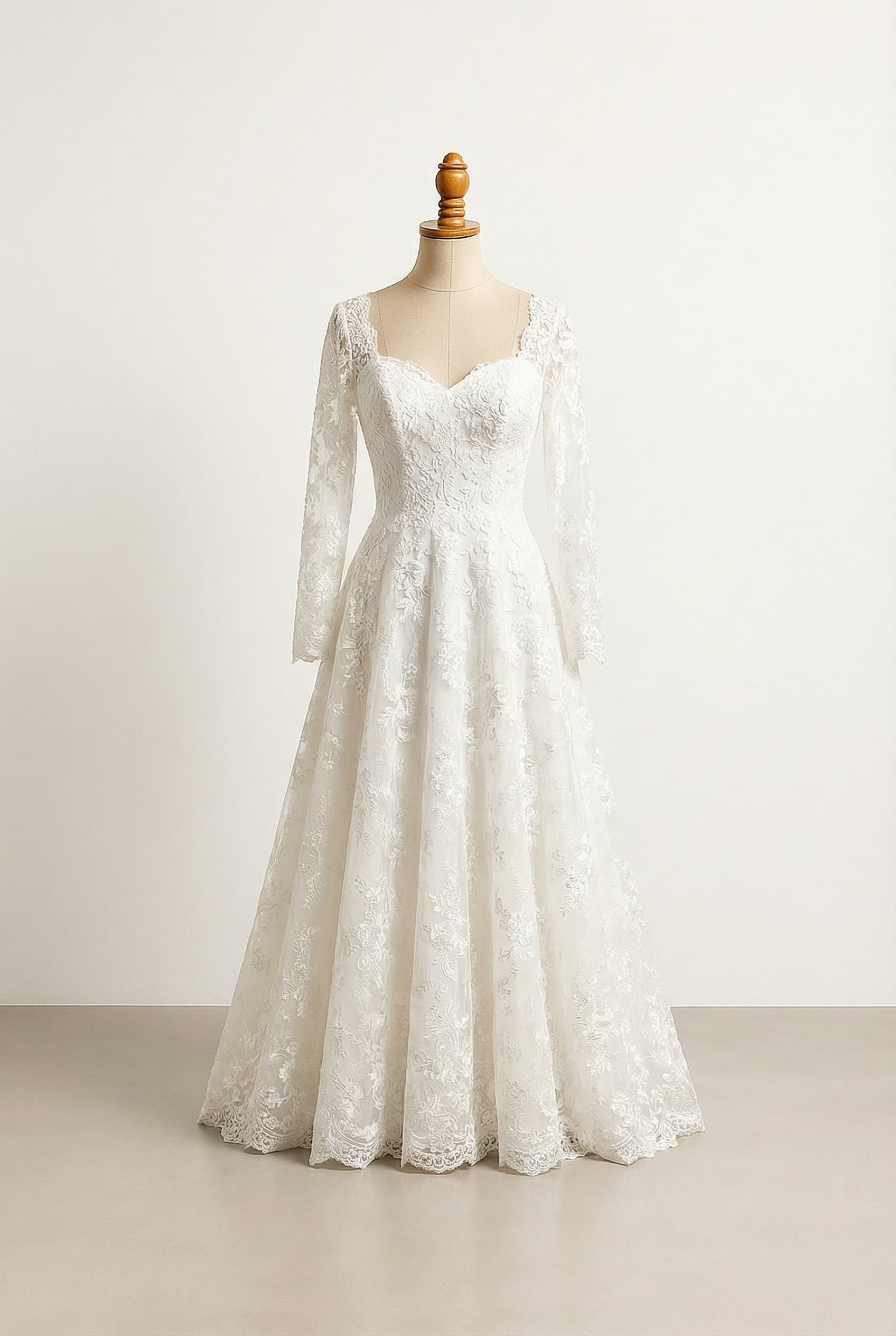 A romantic wedding dress with elegant details
