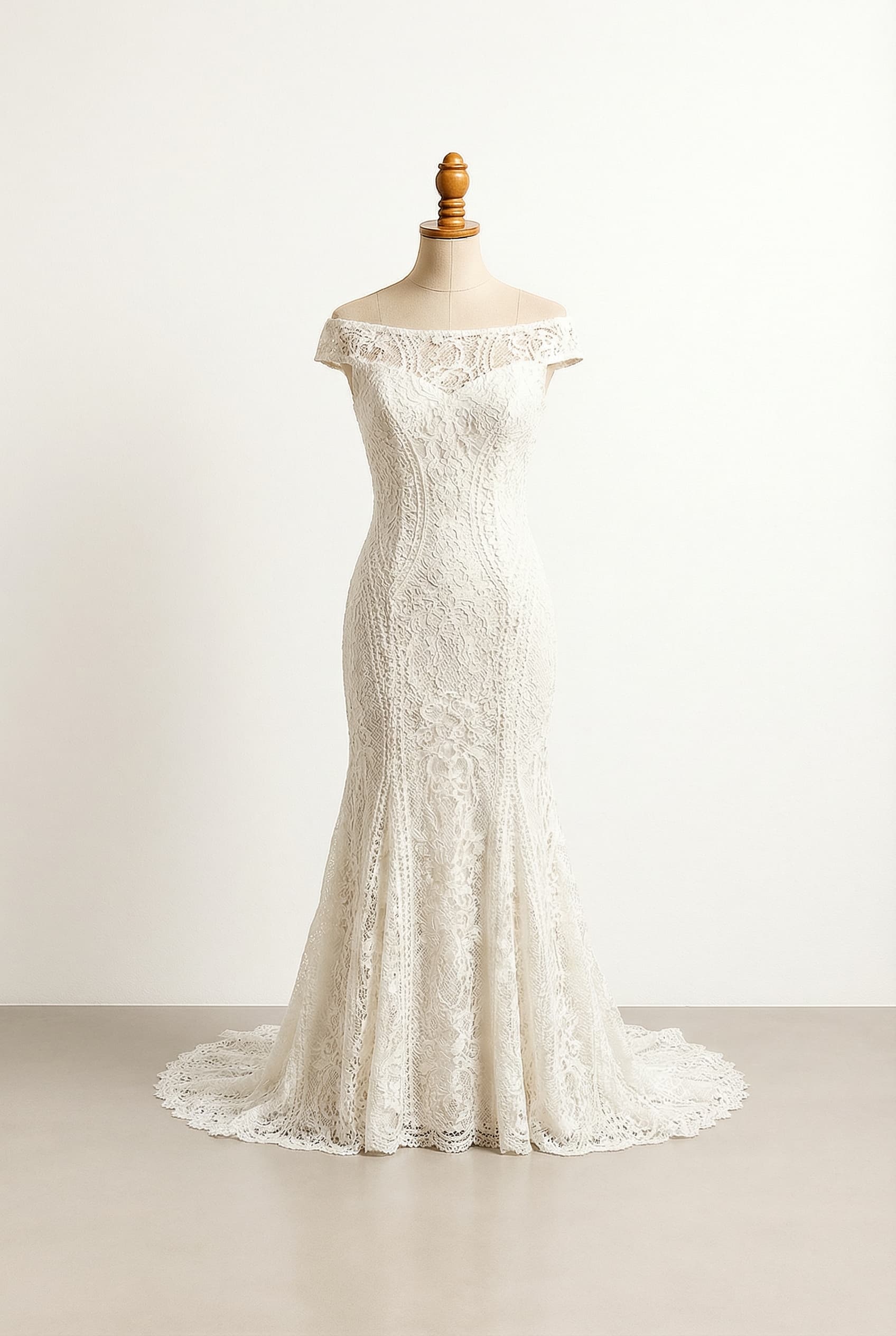 A romantic wedding dress with elegant details
