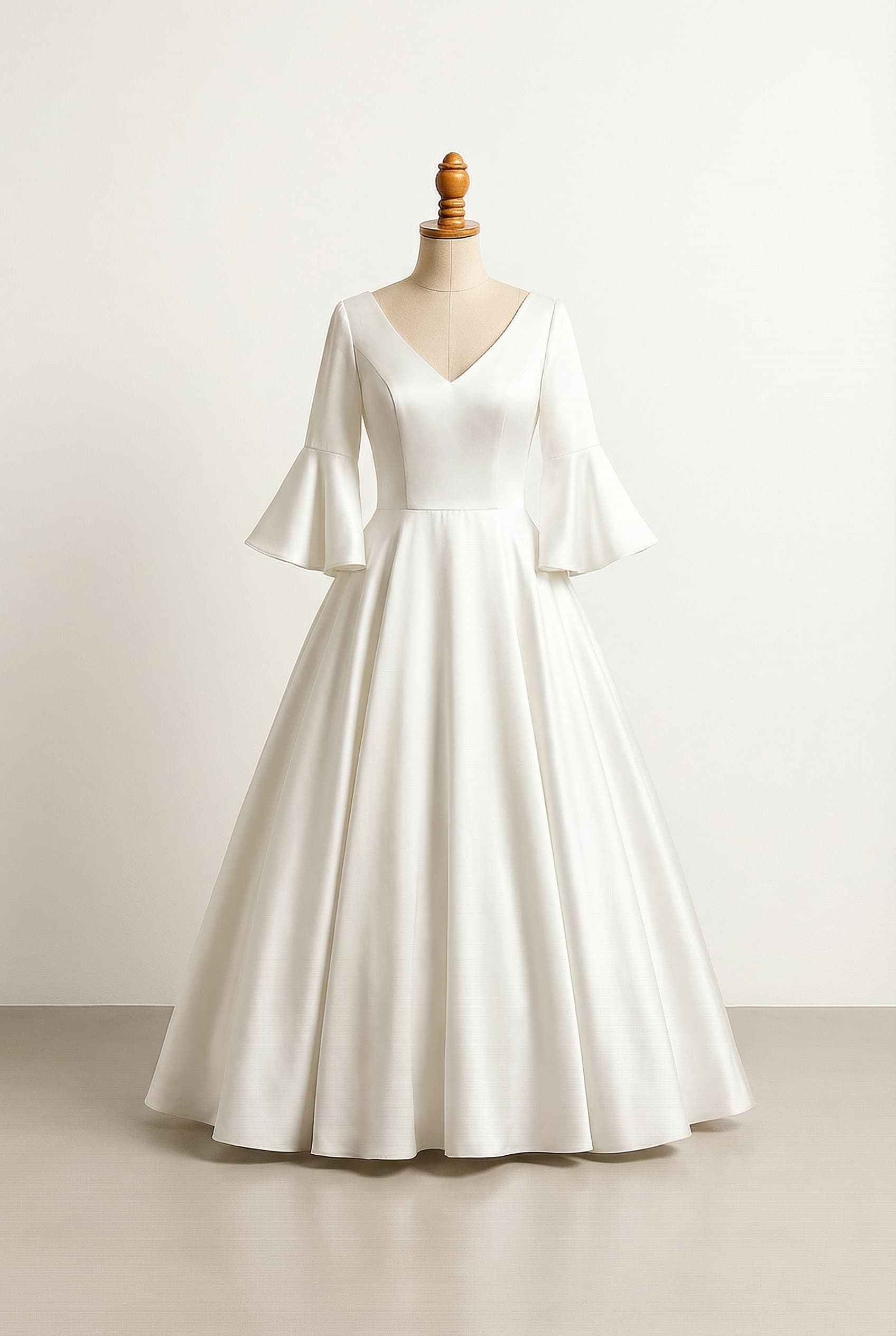 A romantic wedding dress with elegant details