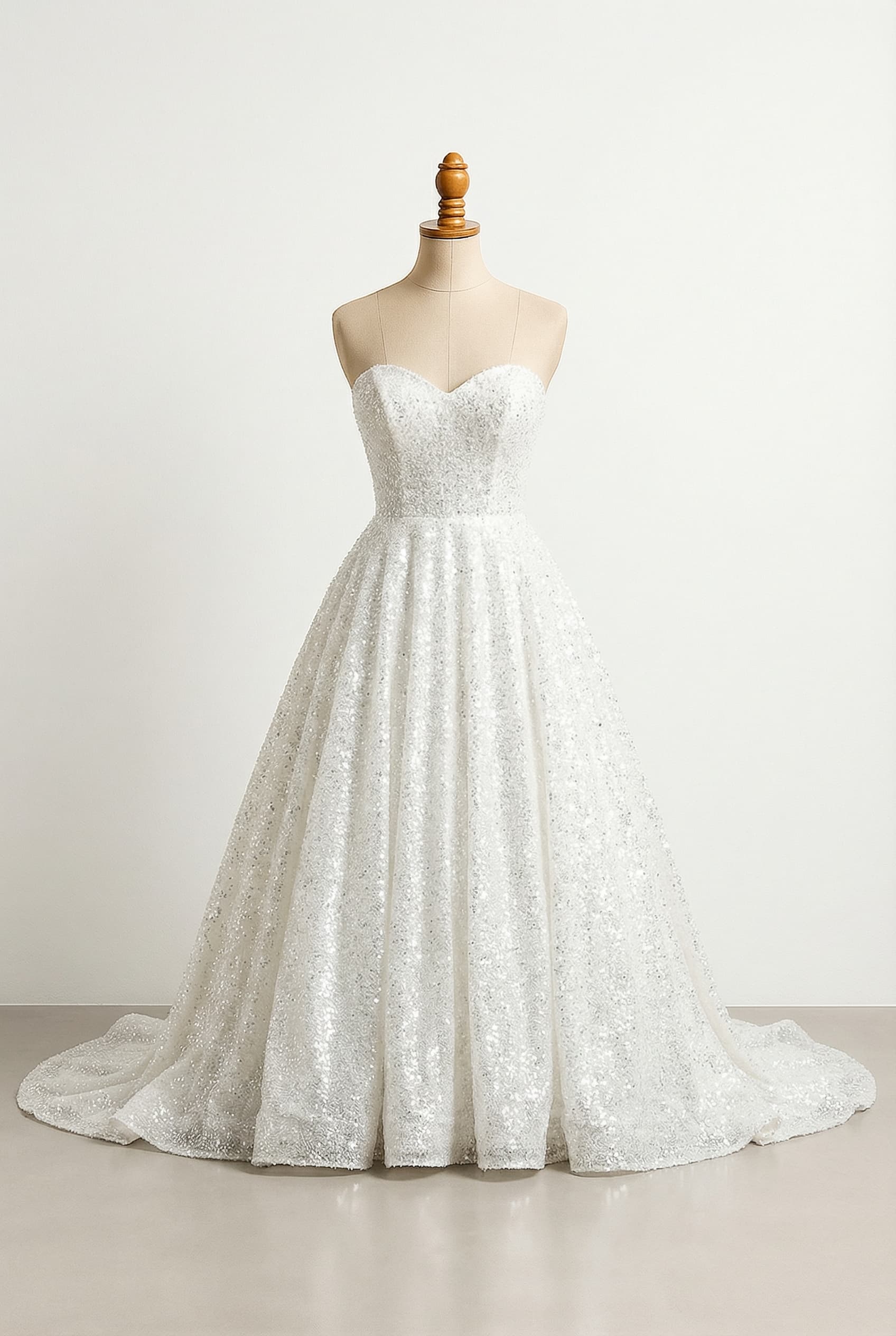 A romantic wedding dress with elegant details