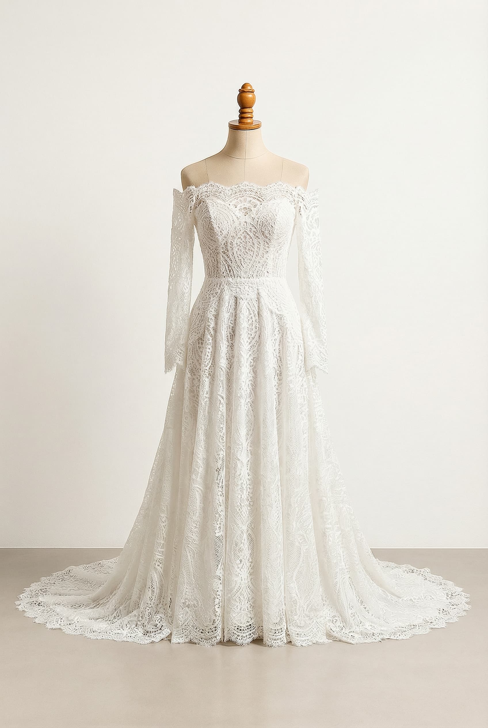 A romantic wedding dress with elegant details