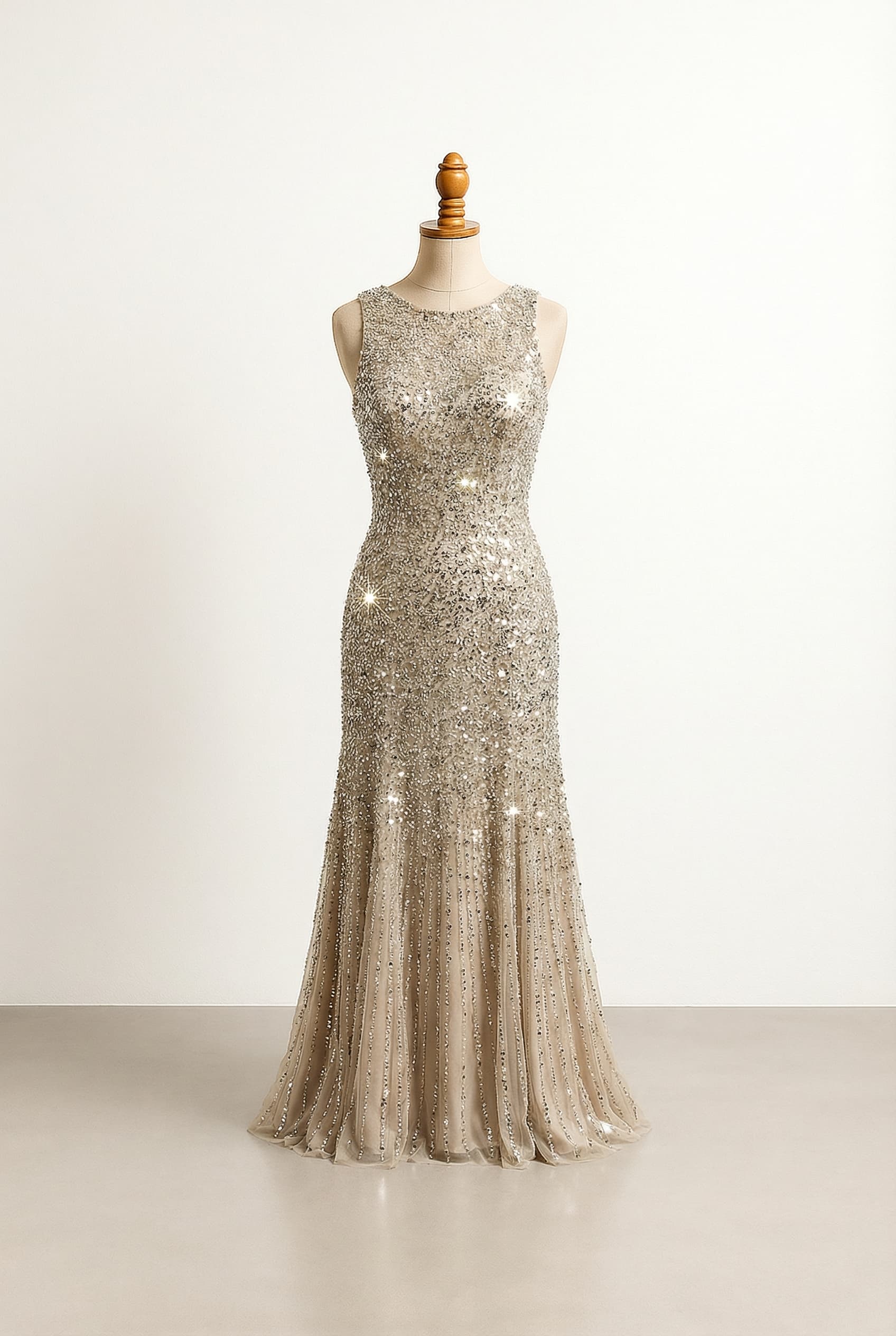 Glamorous prom dress with sparkles and beading