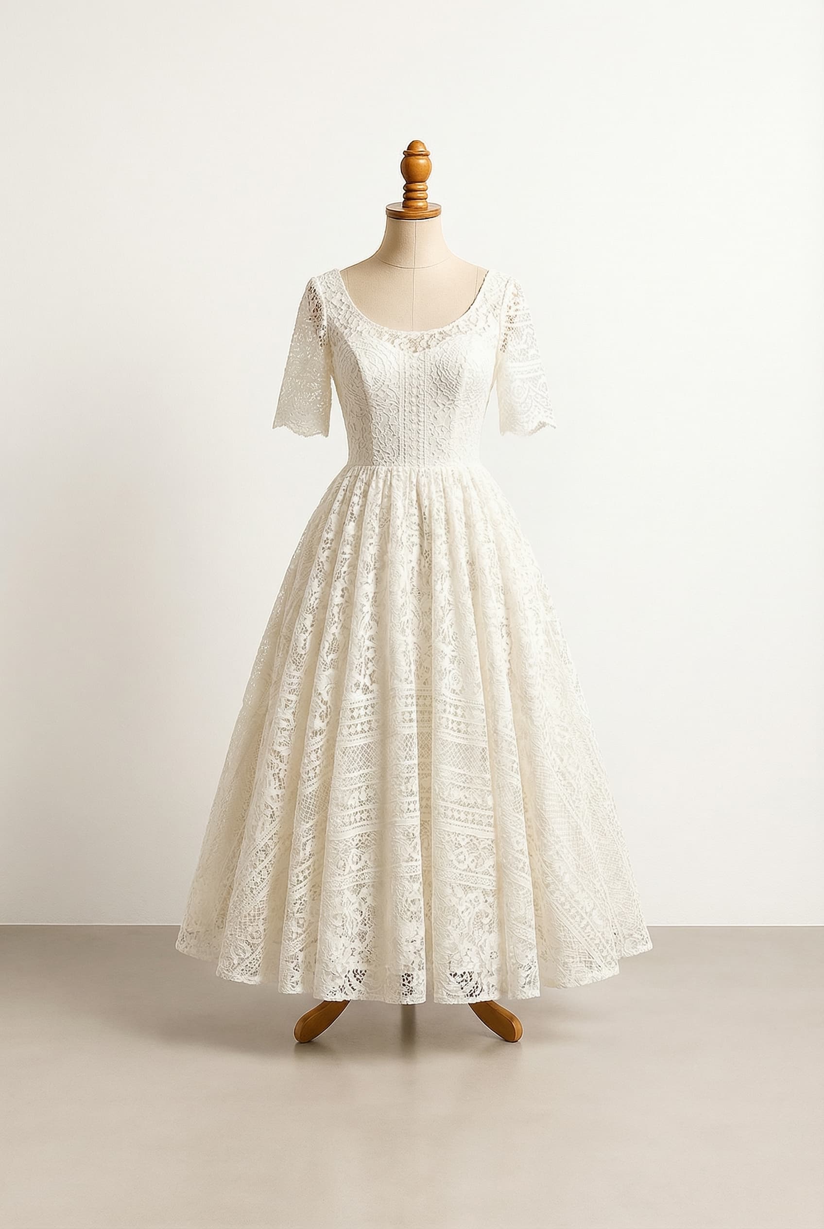 A romantic wedding dress with elegant details