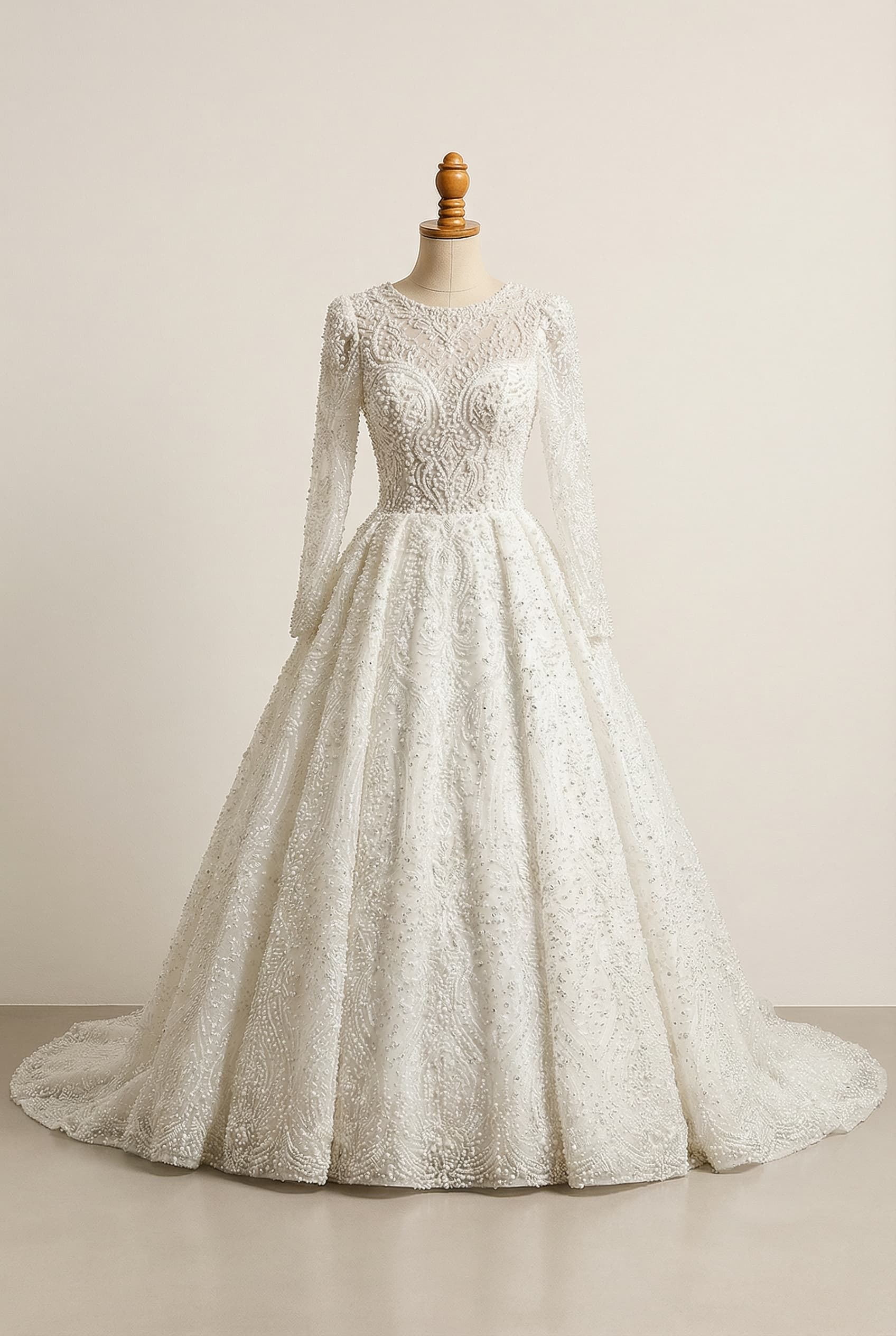 A romantic wedding dress with elegant details