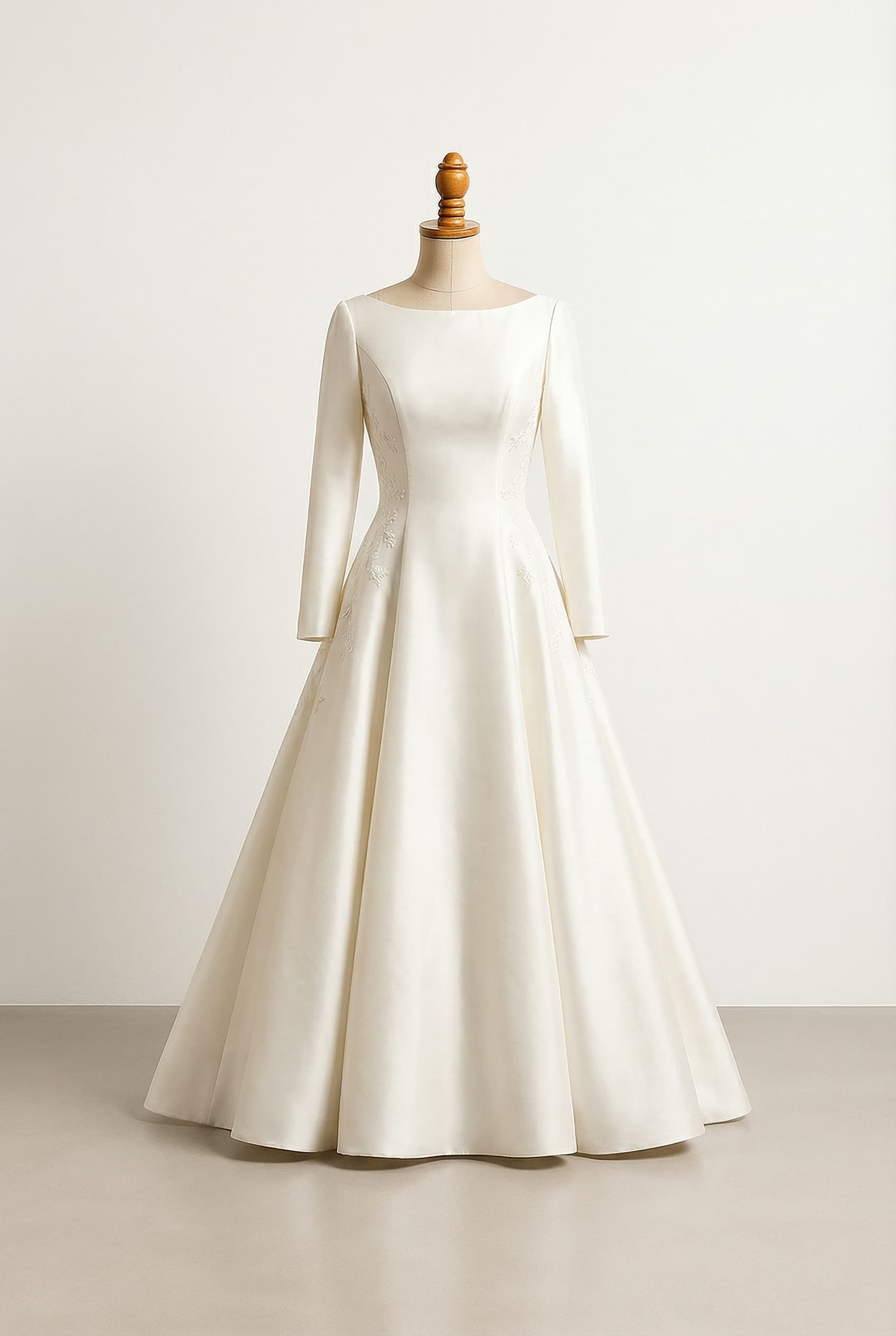 A romantic wedding dress with elegant details