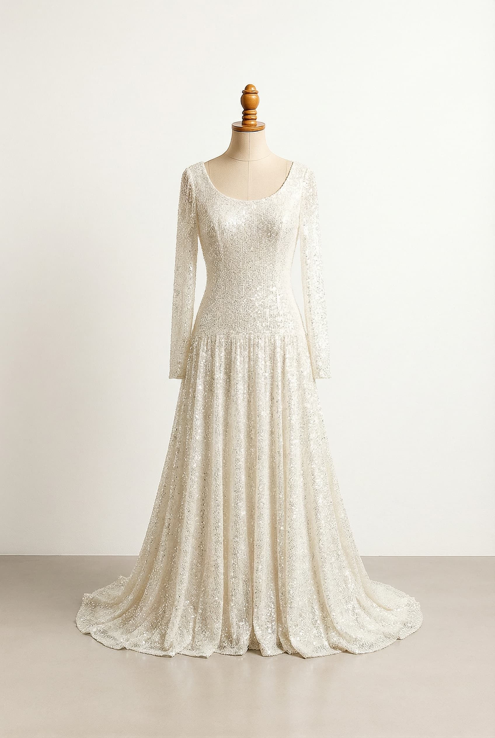A romantic wedding dress with elegant details