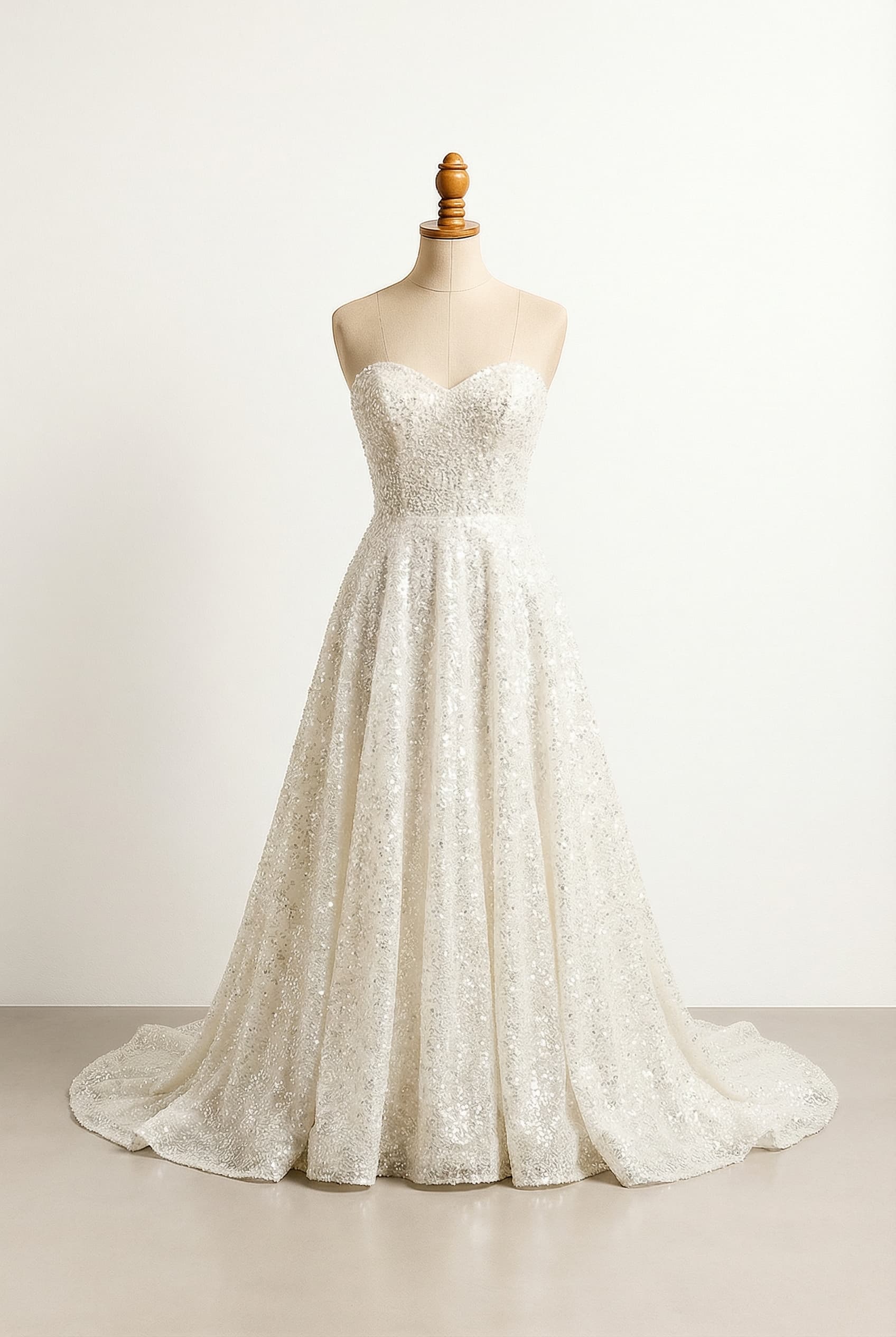 A romantic wedding dress with elegant details