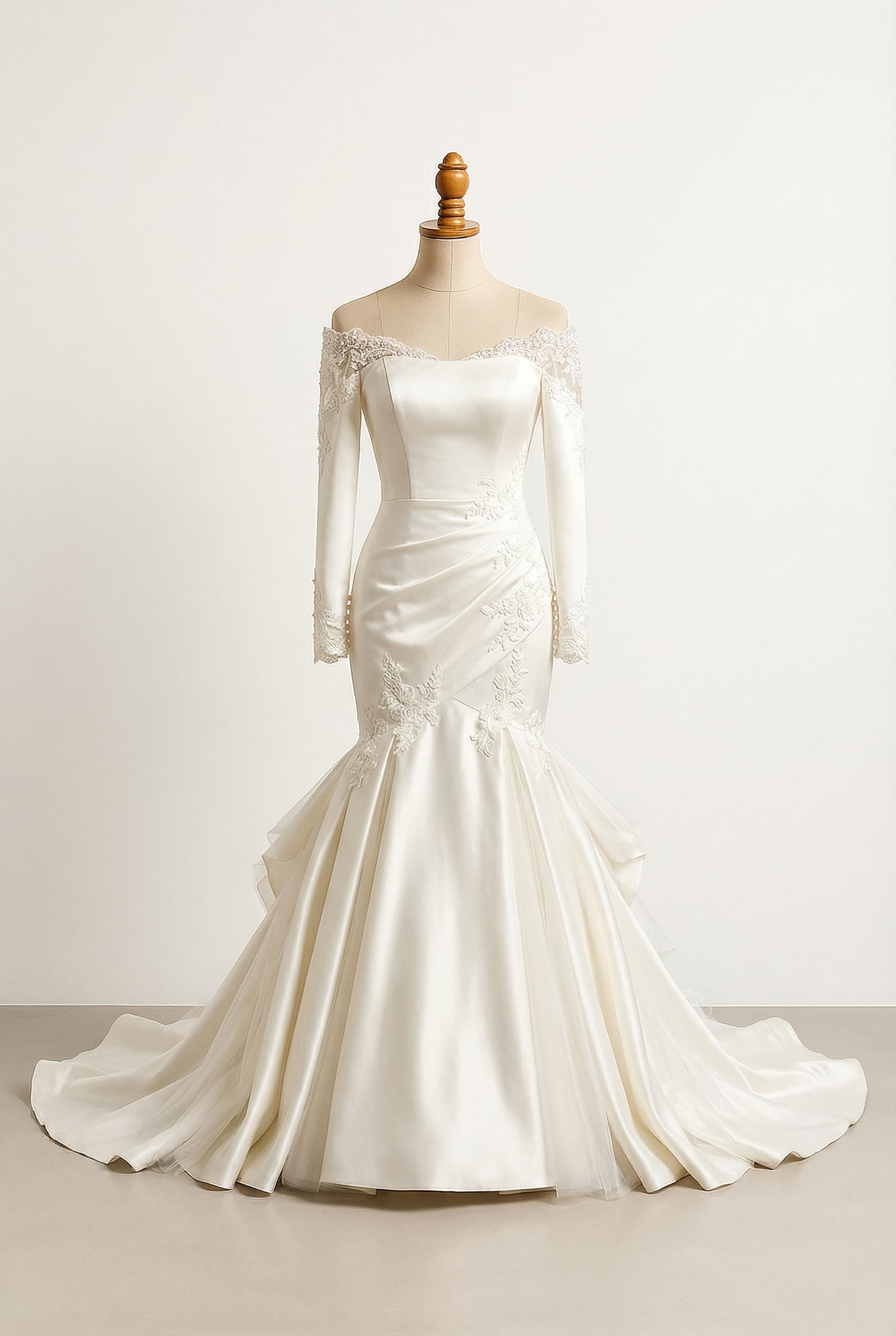 A romantic wedding dress with elegant details