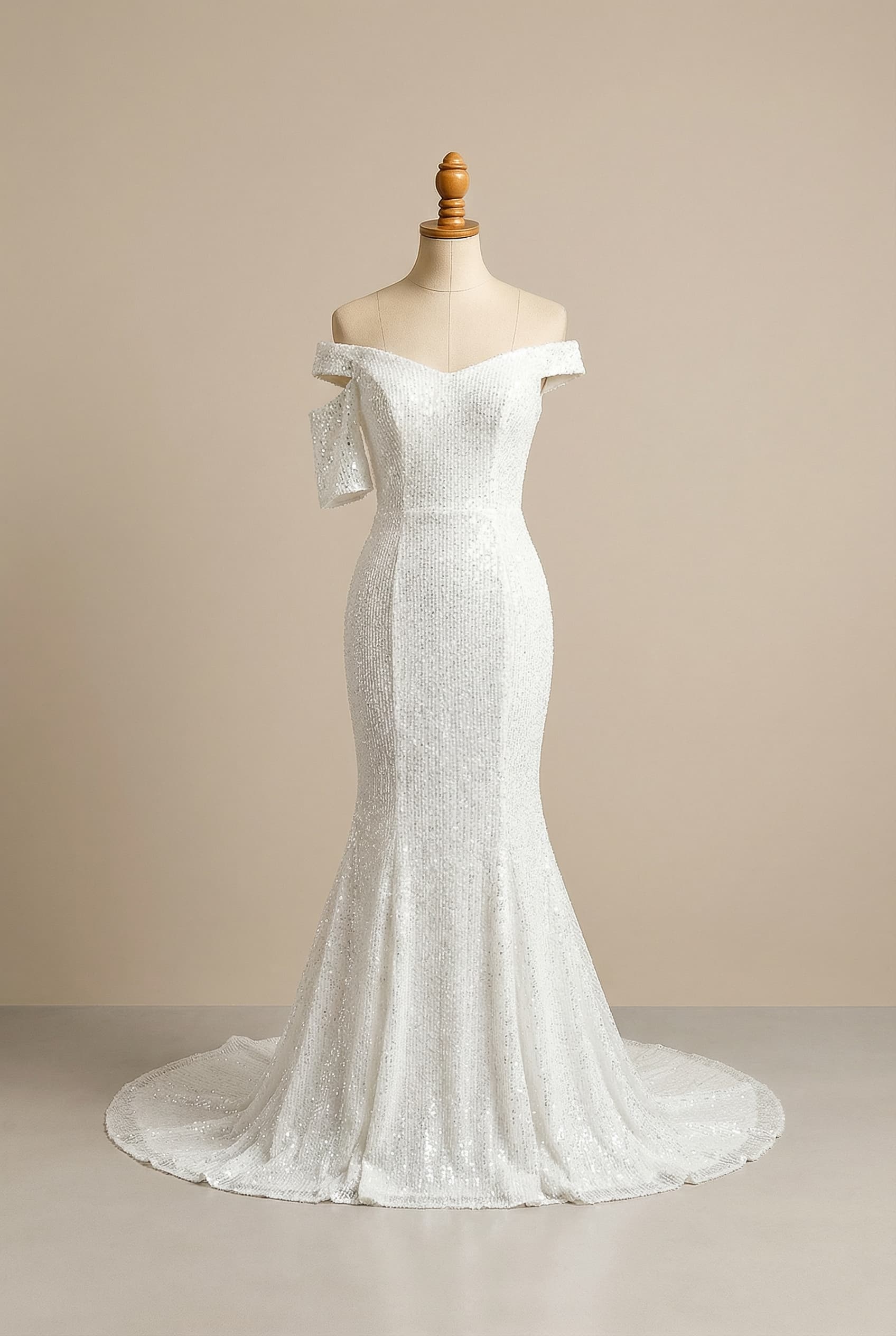 A romantic wedding dress with elegant details