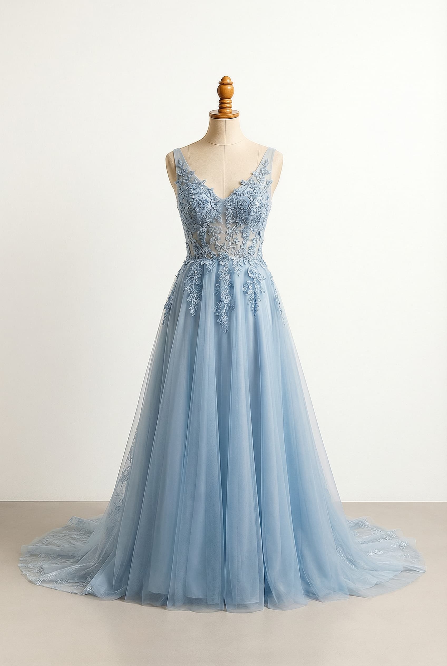 A romantic wedding dress with elegant details