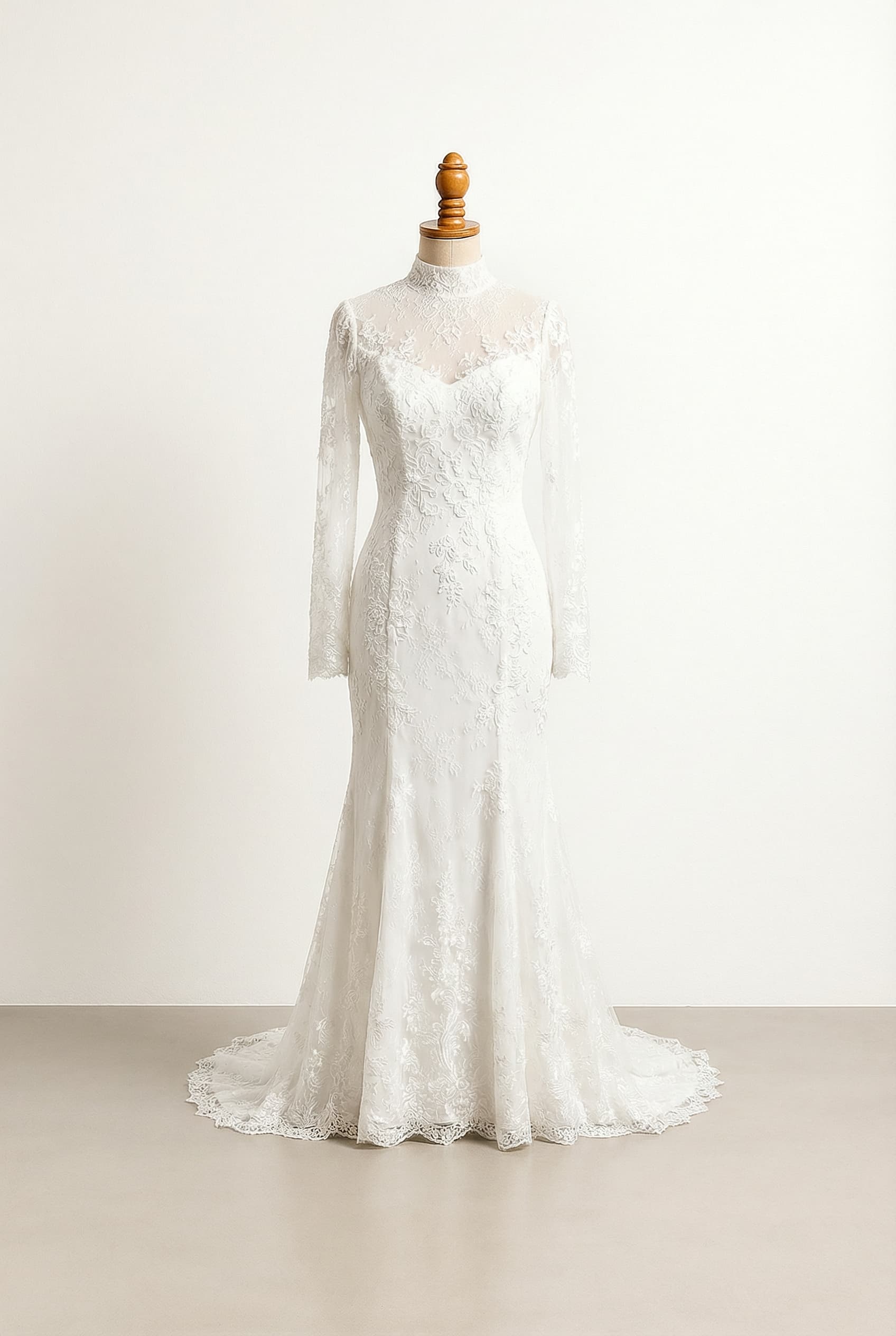 A romantic wedding dress with elegant details