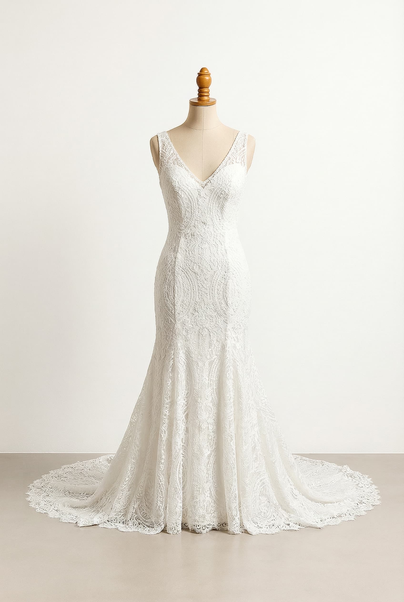 A romantic wedding dress with elegant details