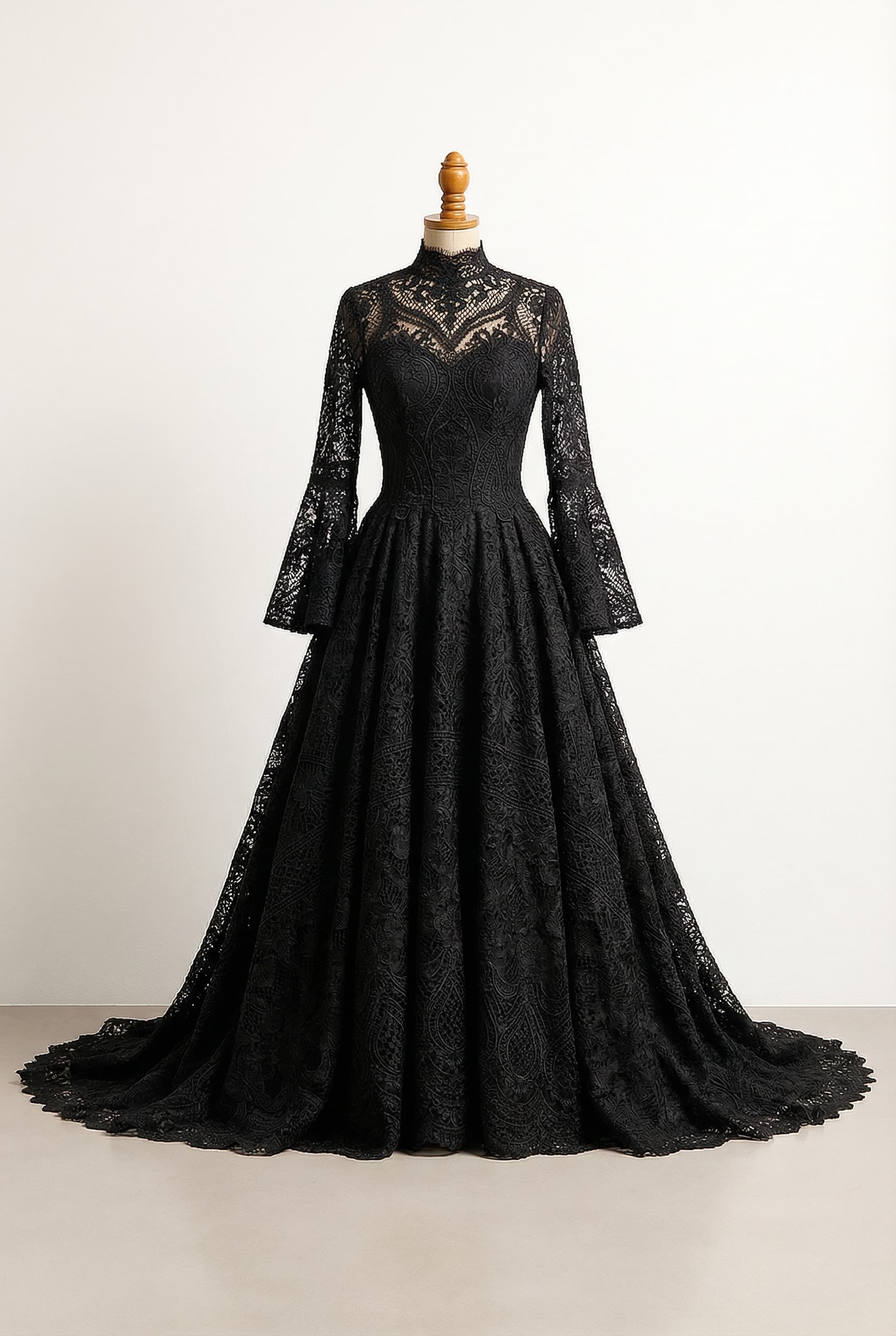 A romantic wedding dress with elegant details