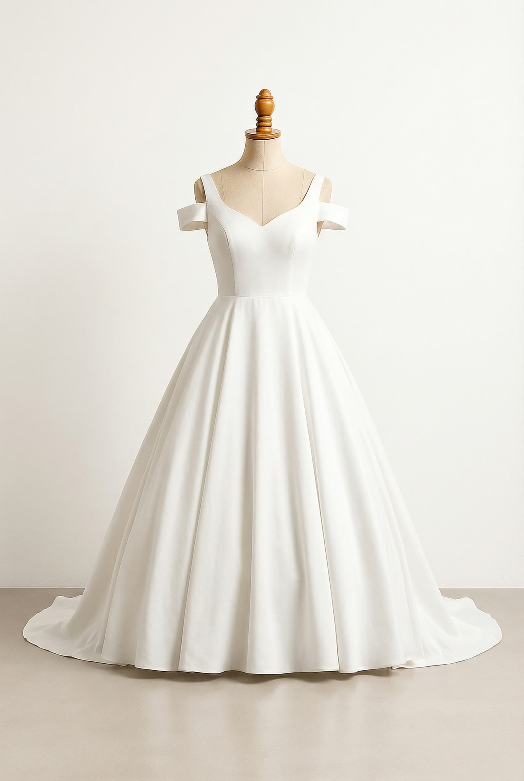 A romantic wedding dress with elegant details