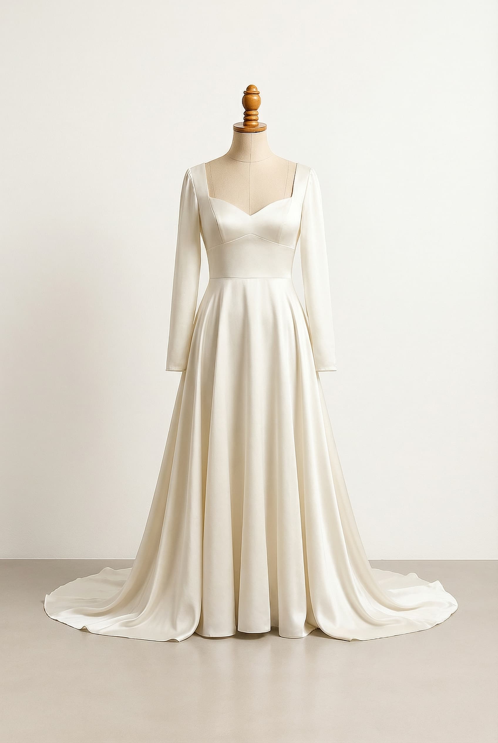 A romantic wedding dress with elegant details
