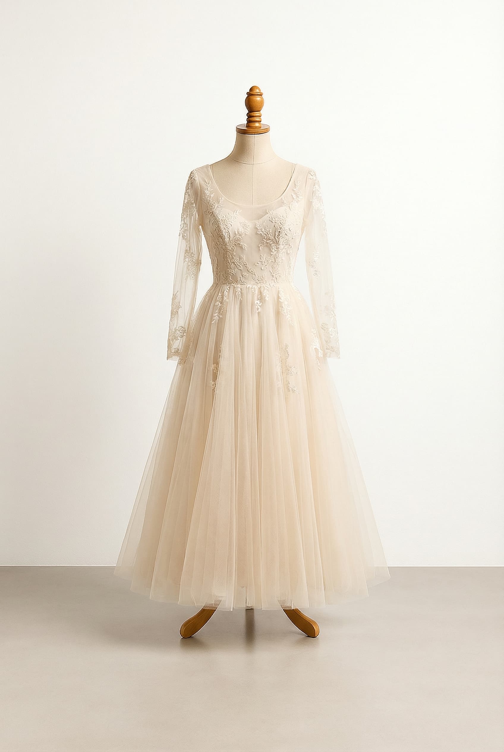 A romantic wedding dress with elegant details