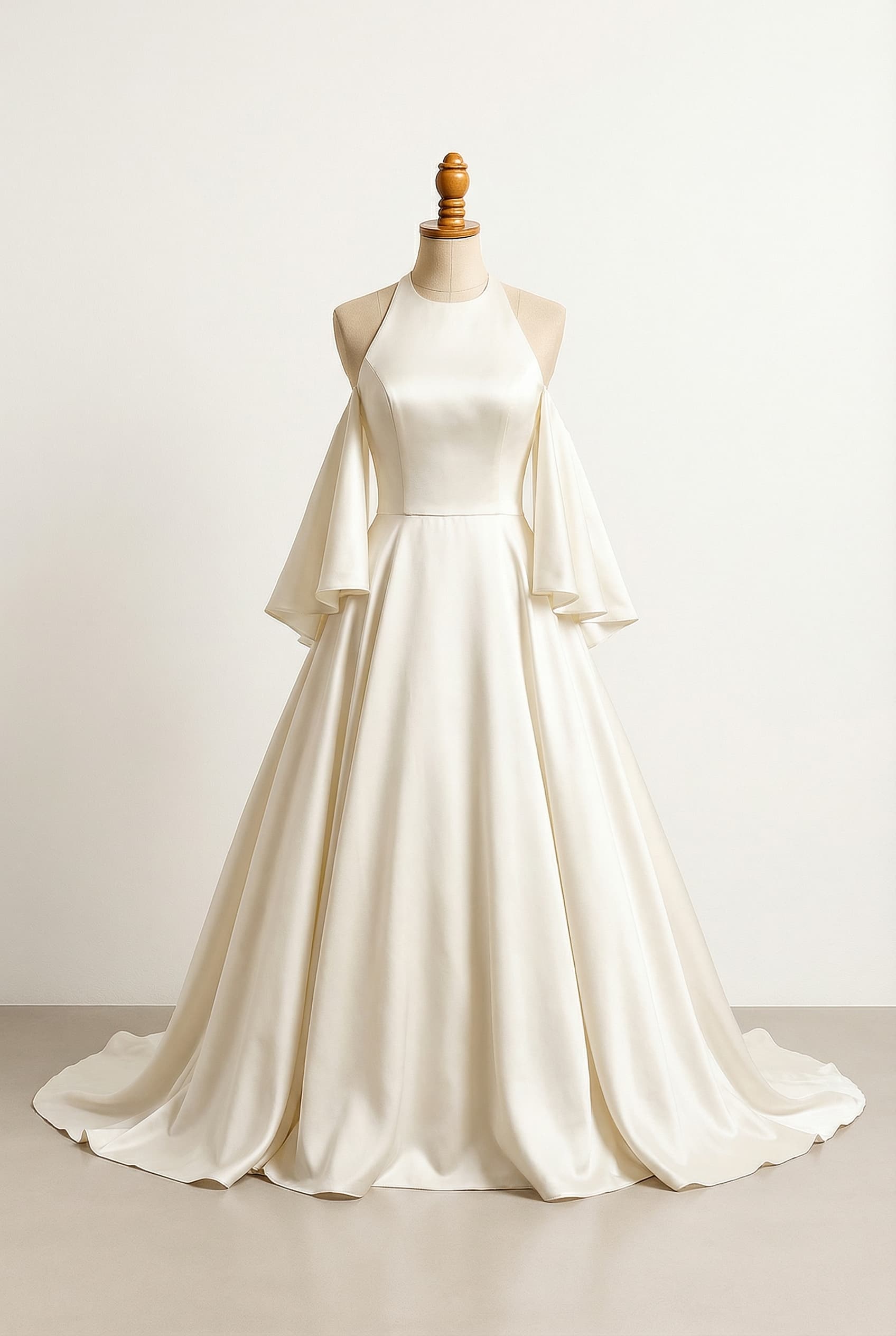 A romantic wedding dress with elegant details