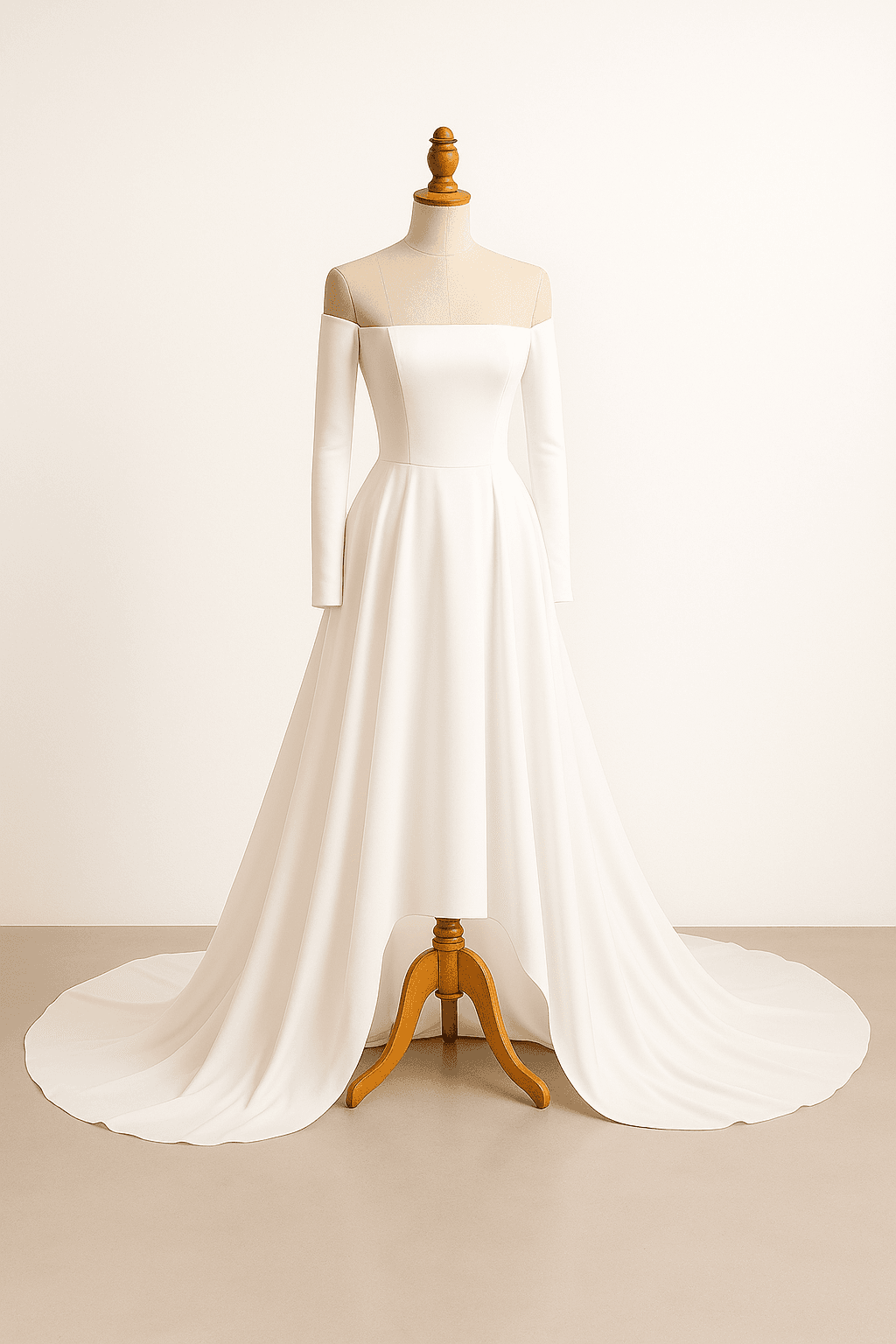 An arctic white wedding dress with a romantic flow