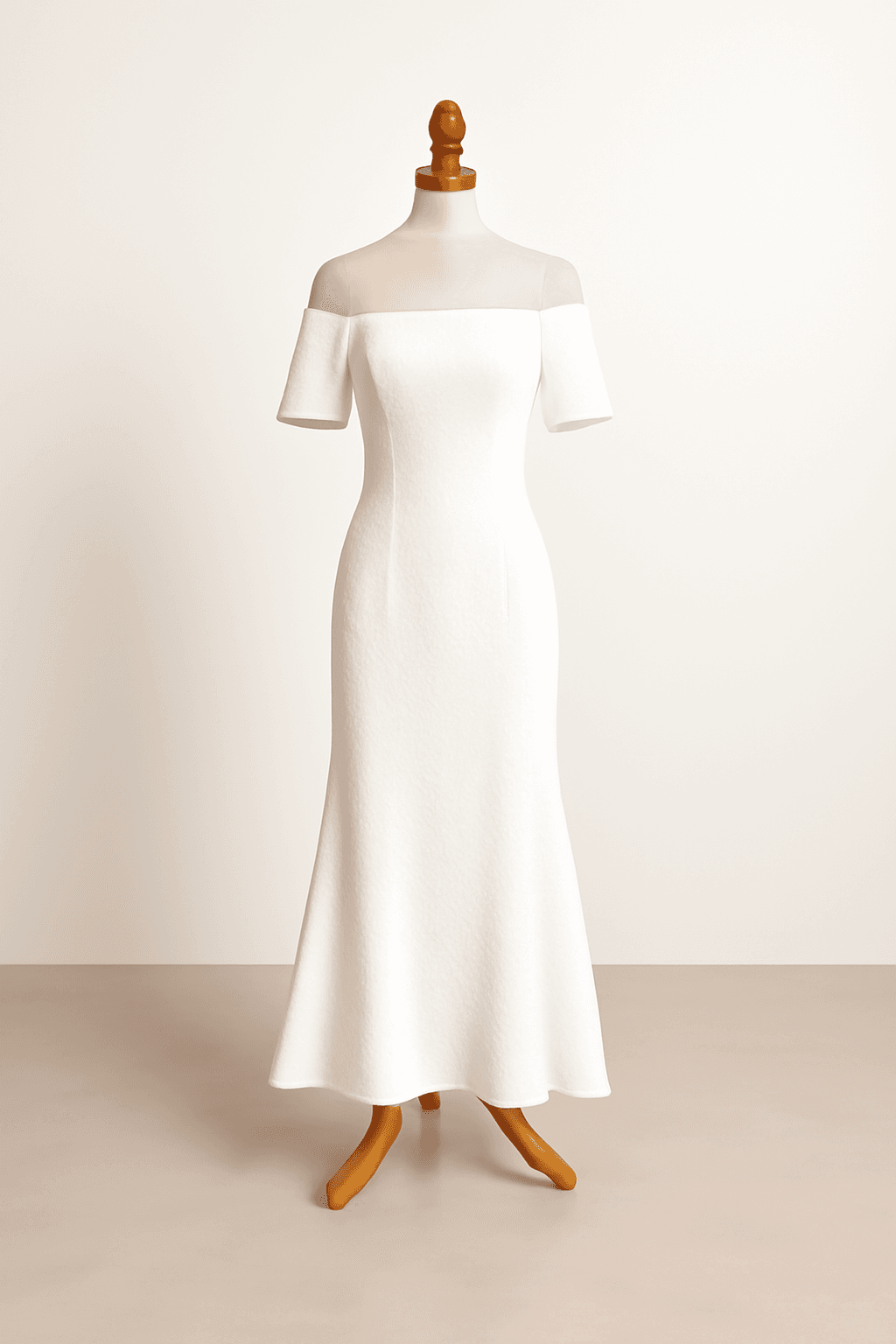 An arctic white wedding dress with a romantic flow