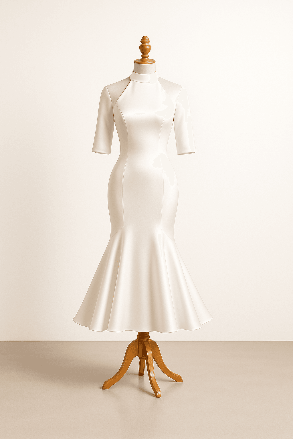 An arctic white wedding dress with a romantic flow