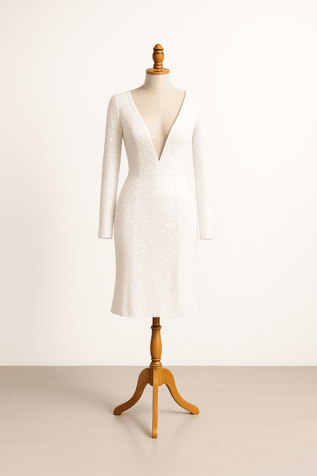 An arctic white wedding dress with a romantic flow