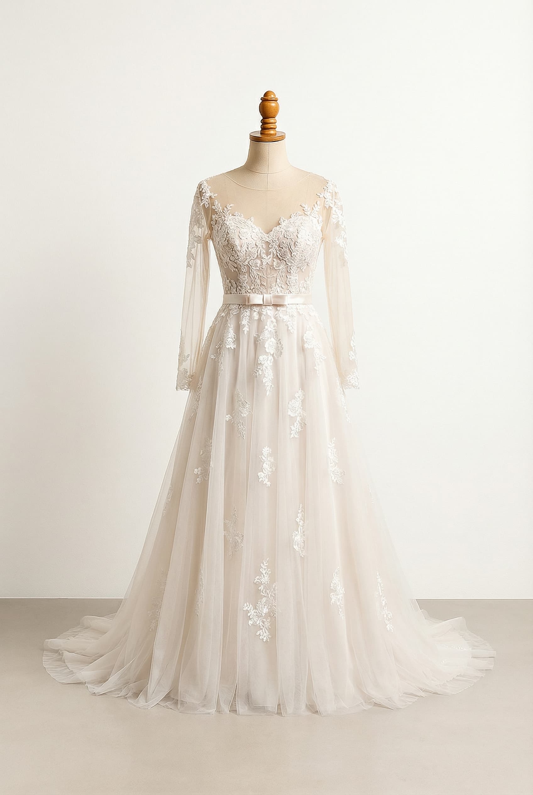 A romantic wedding dress with elegant details