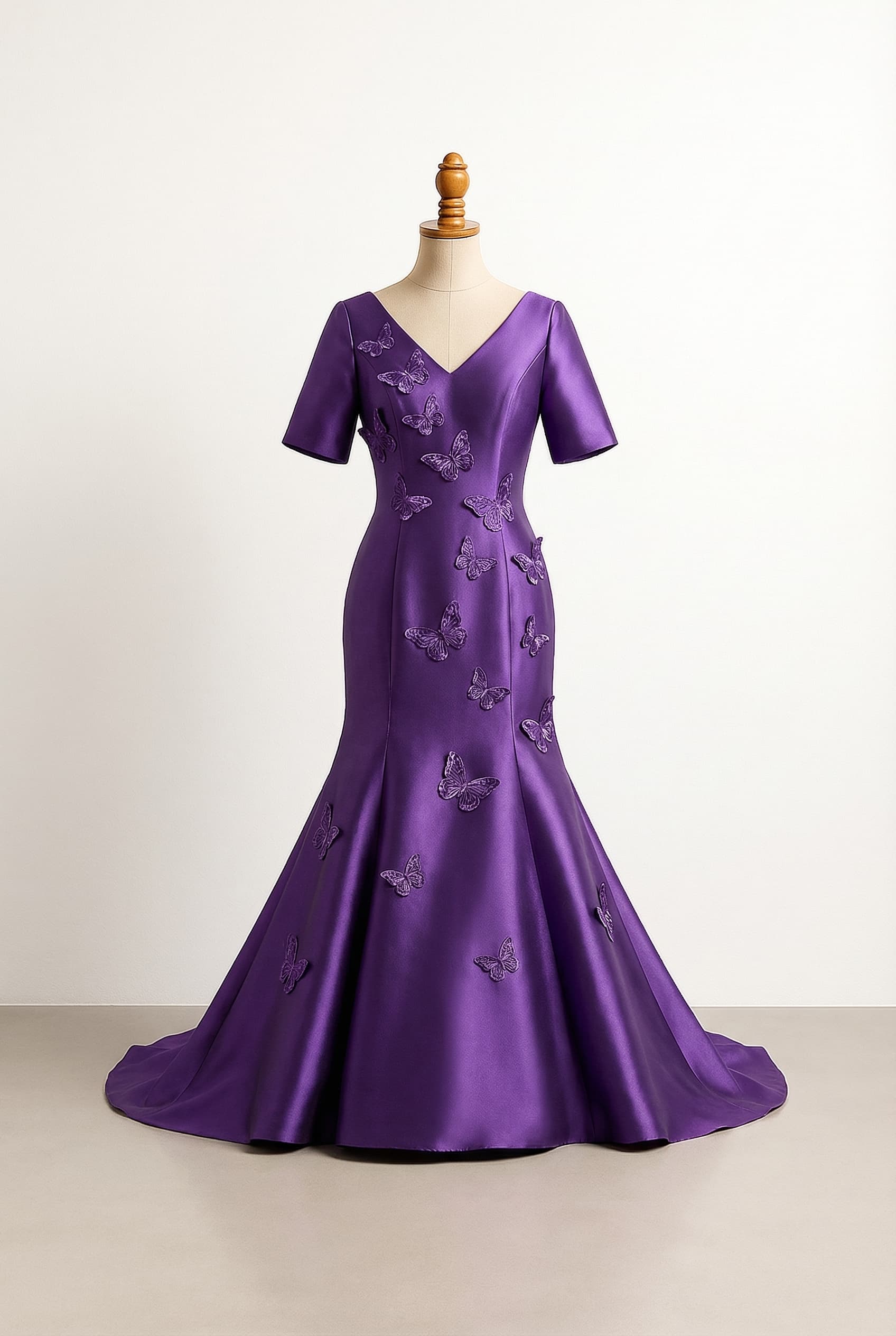 I want a balanced prom dress, purple butterfly