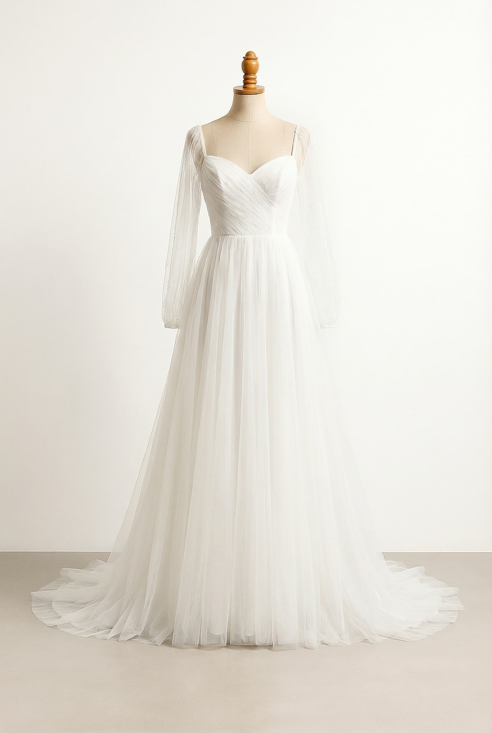 A romantic wedding dress with elegant details