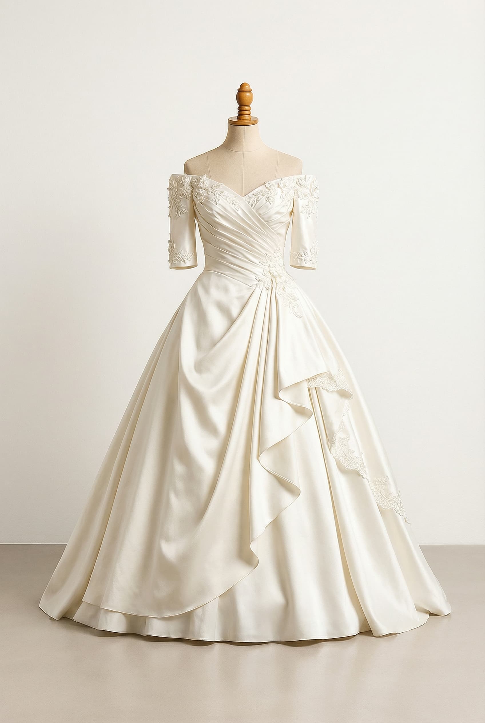 A romantic wedding dress with elegant details