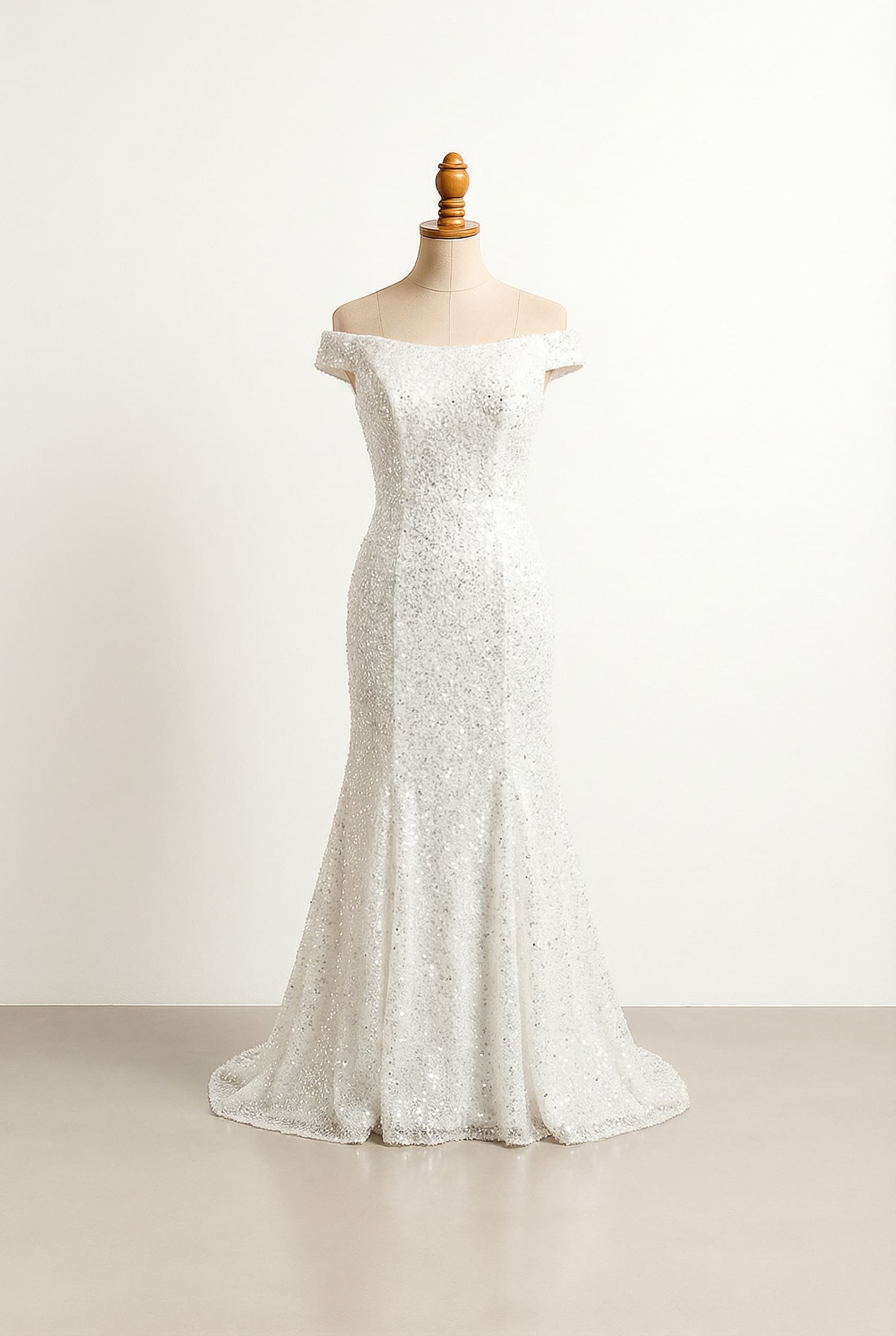 A romantic wedding dress with elegant details