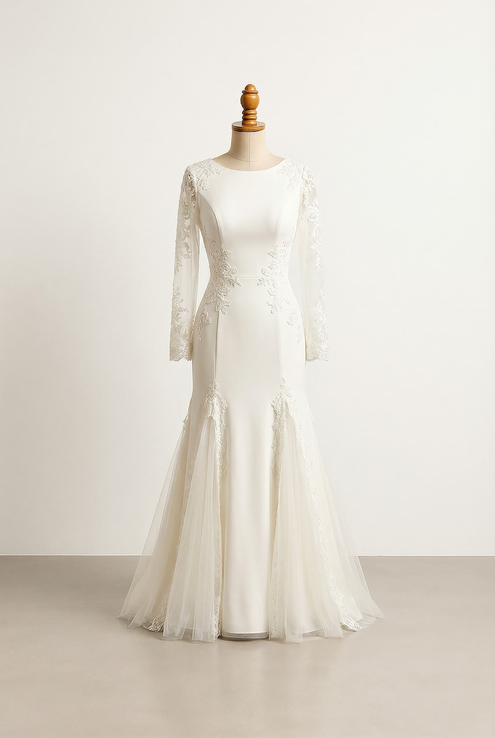A romantic wedding dress with elegant details
