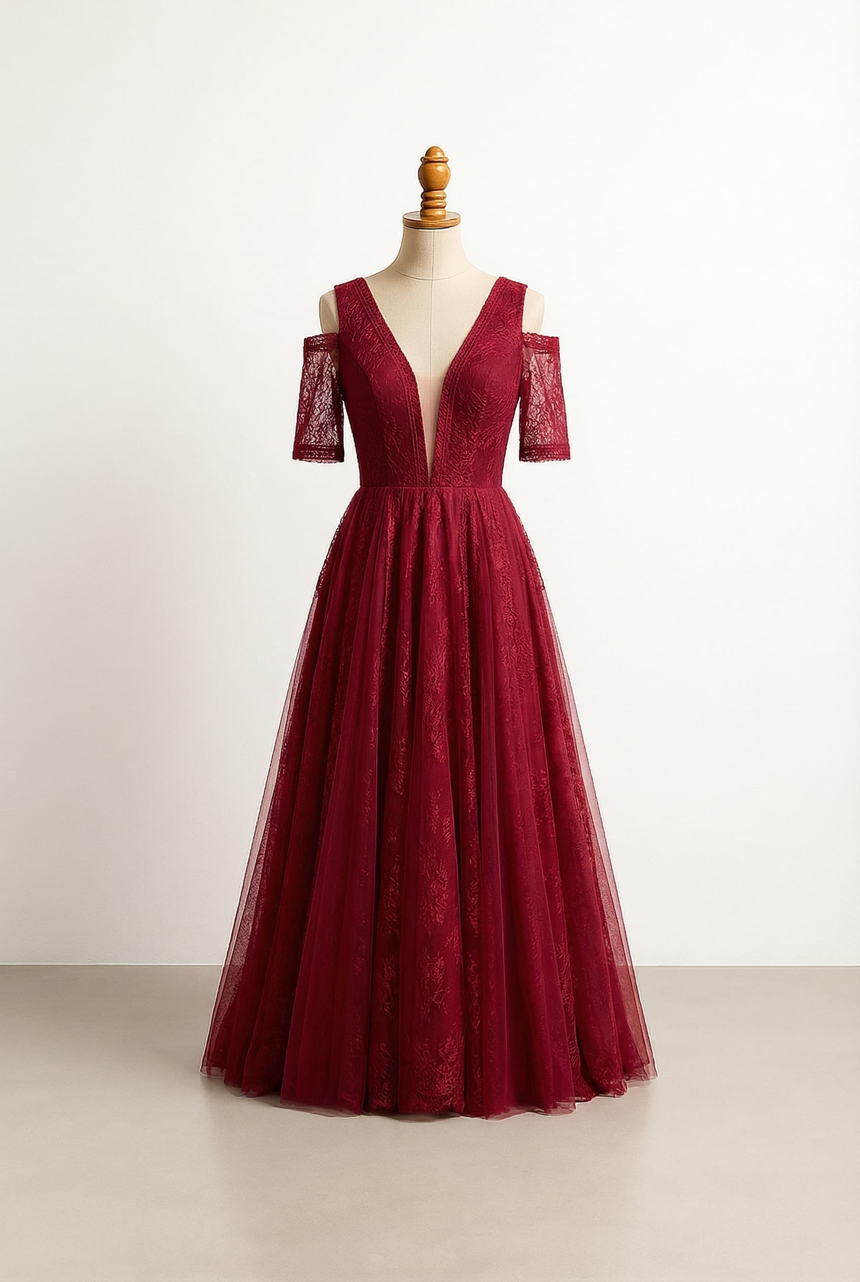 A romantic wedding dress with elegant details