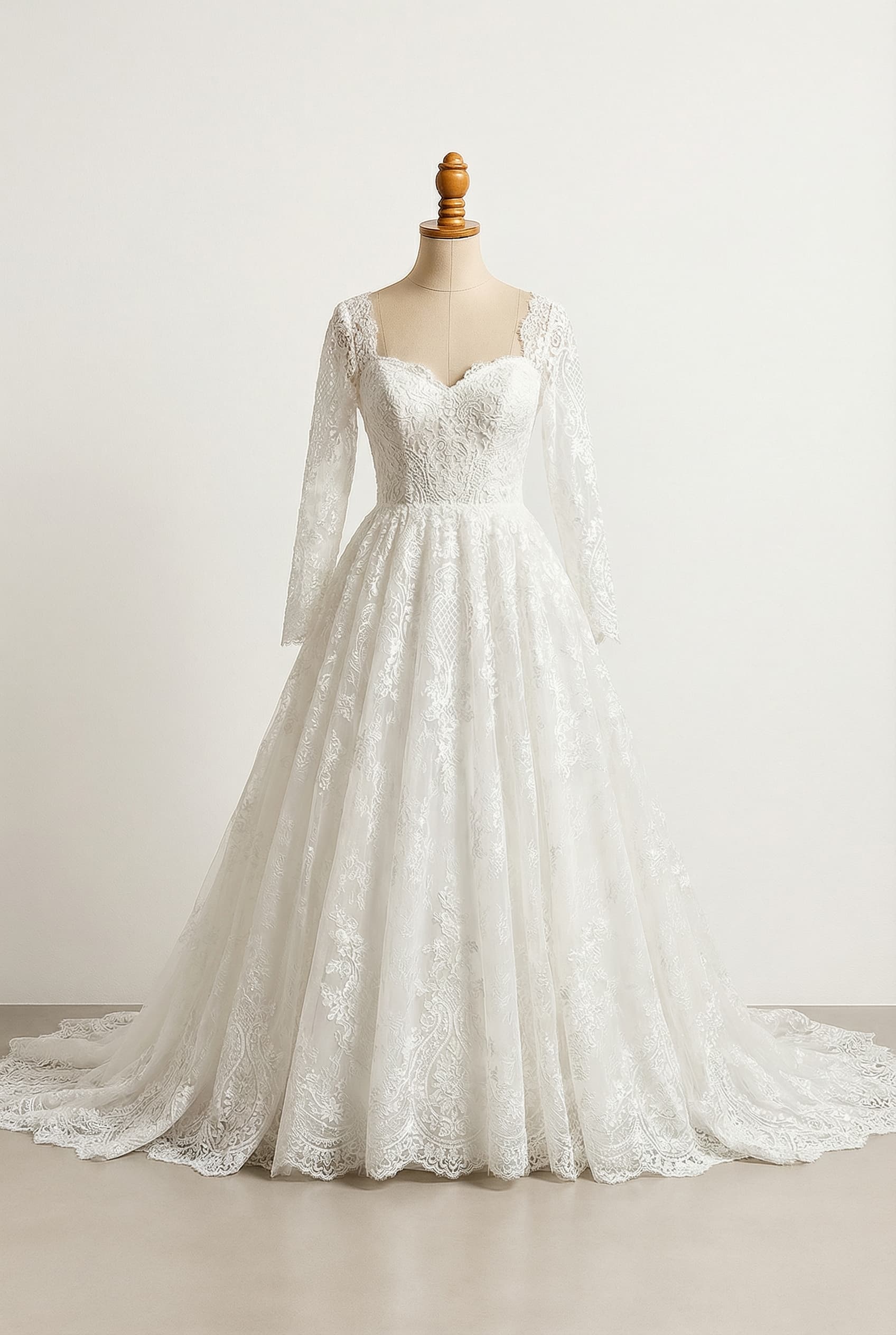 A romantic wedding dress with elegant details