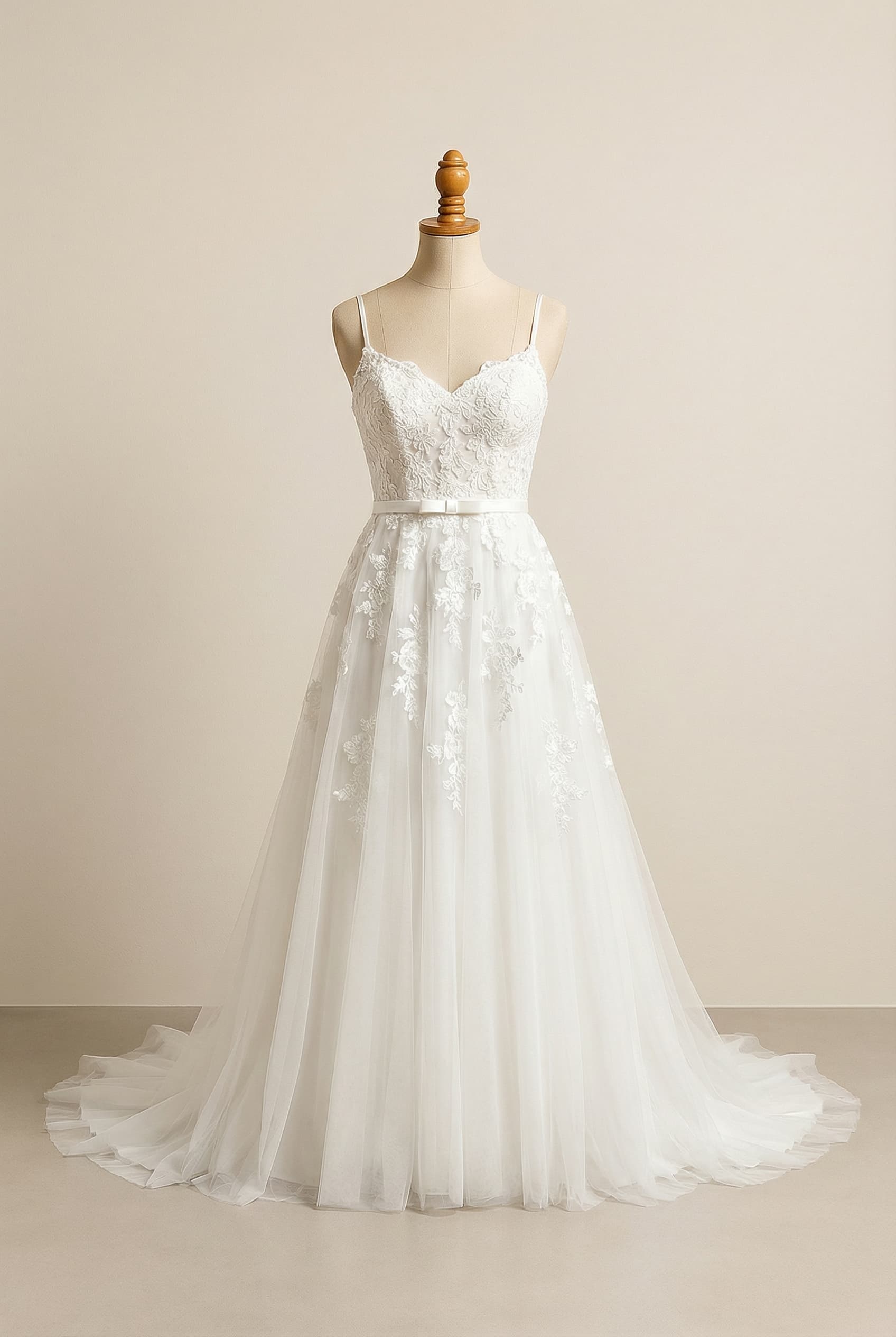 A romantic wedding dress with elegant details