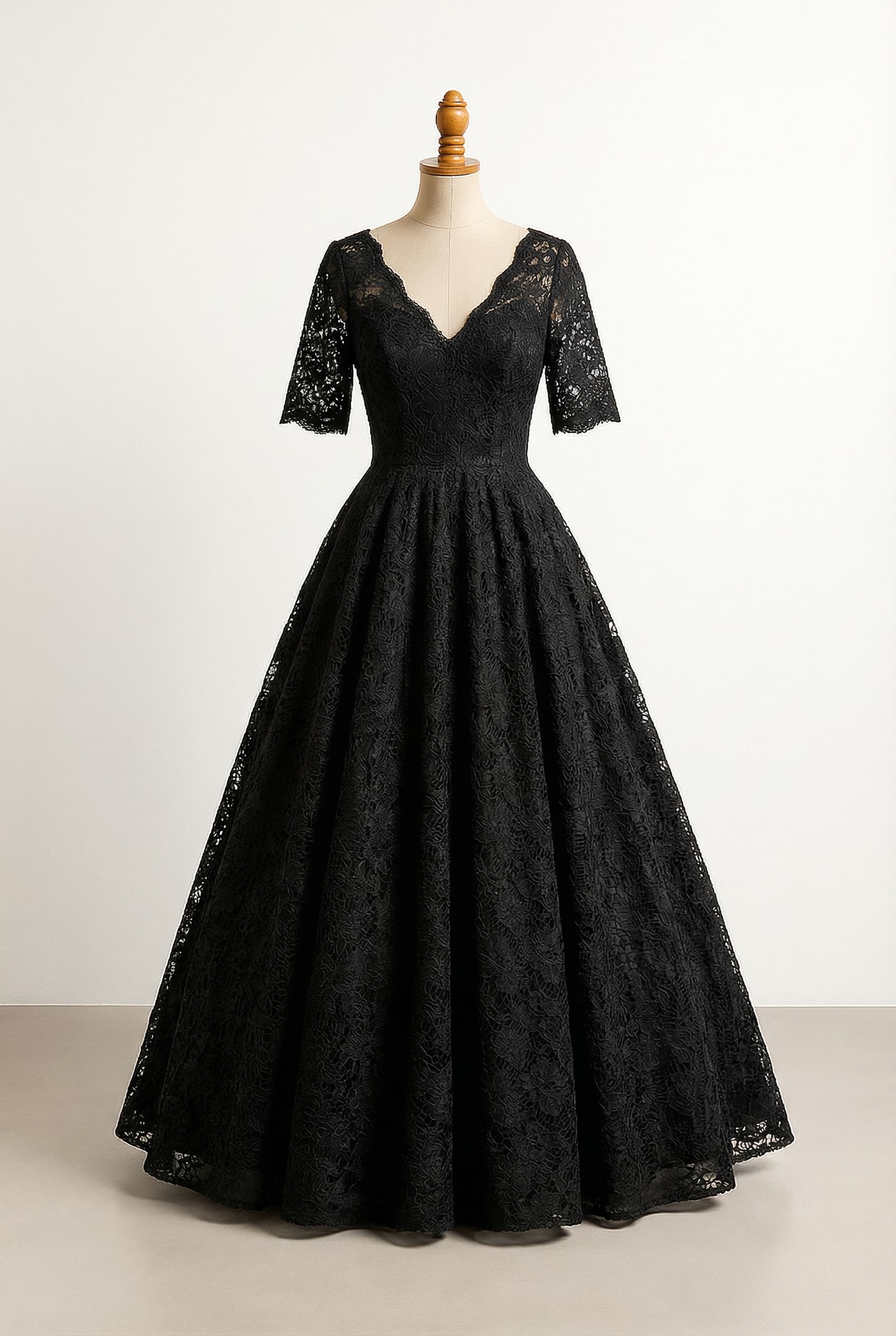 A romantic wedding dress with elegant details