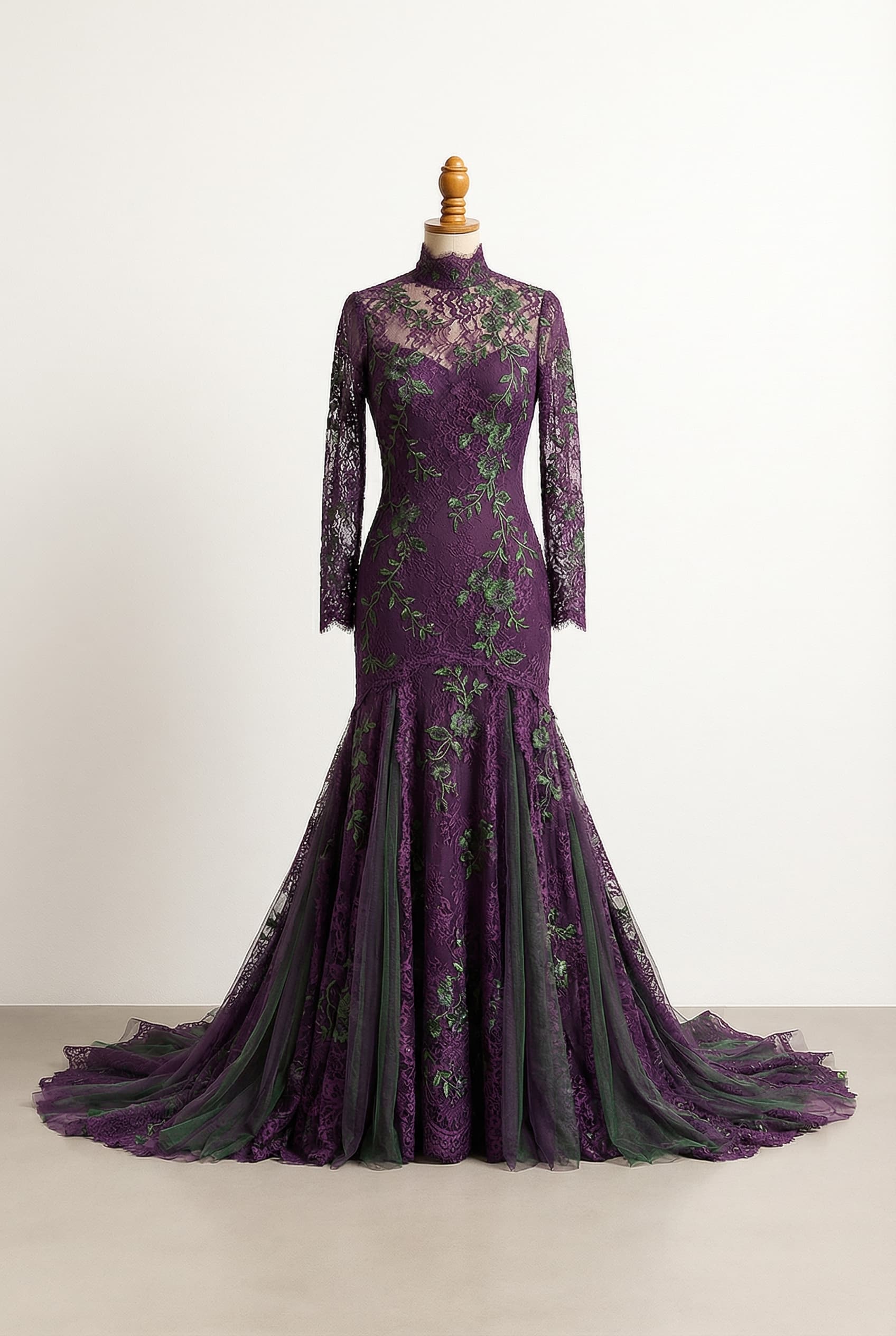 A romantic wedding dress with elegant details