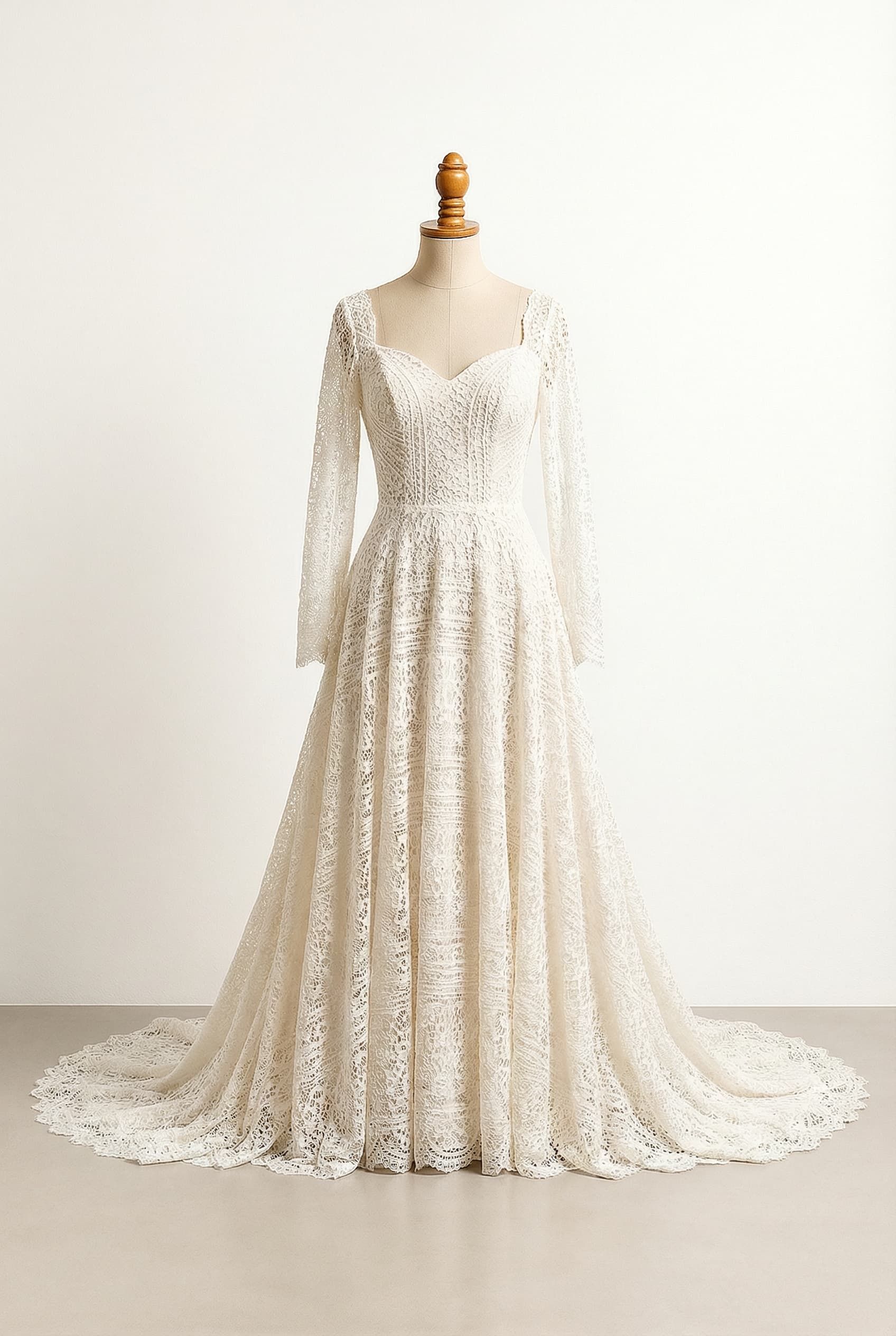 A romantic wedding dress with elegant details